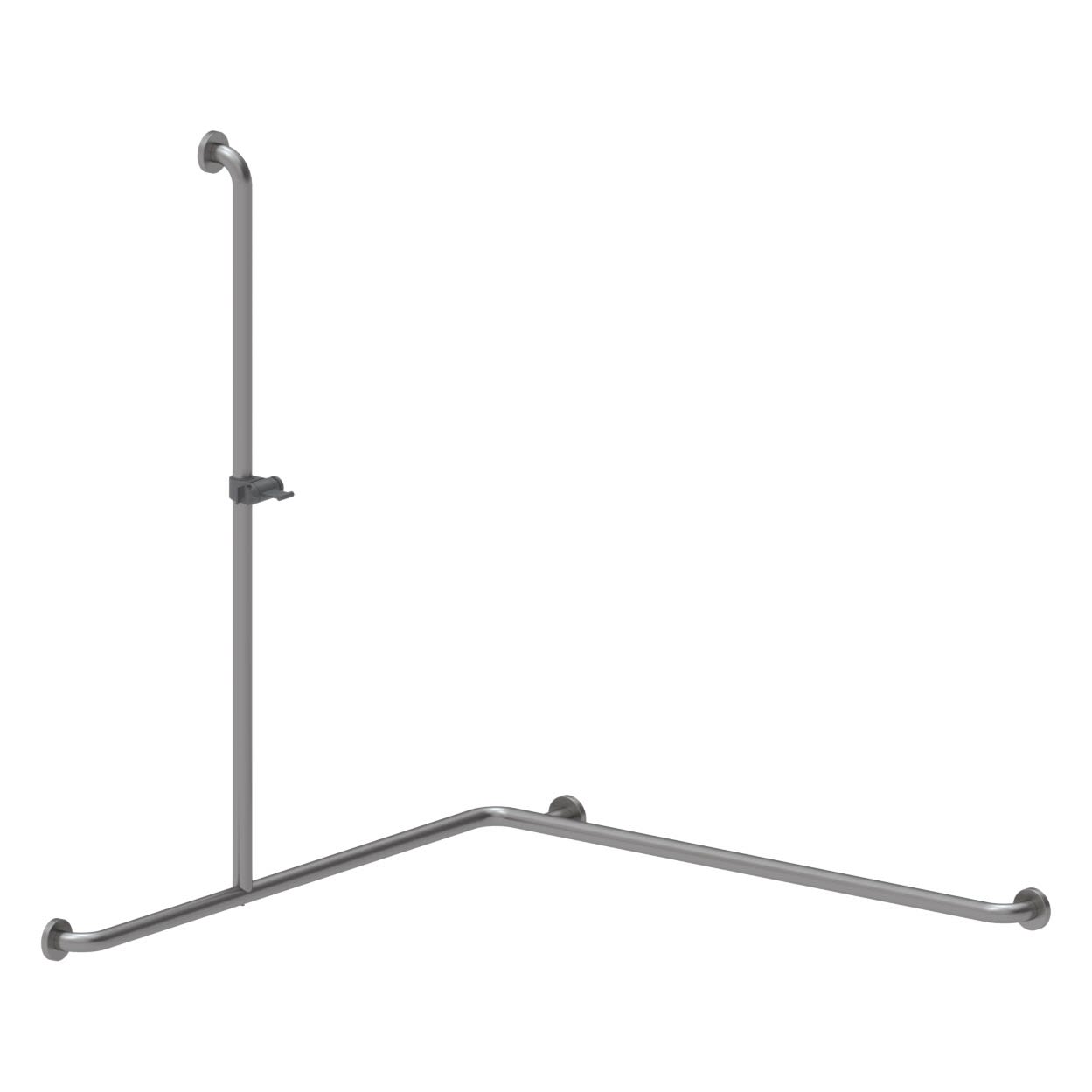 Megabad Profi Collection Megabad Silver Age System Duschhandlauf 110 x 110 x 120 cm, mit Brausestange Mitte links 2062240009, Accessoires, edelstahl