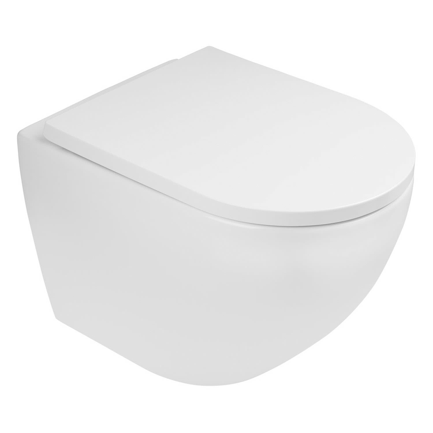 OLTENS Hamnes Tiefspül-Wand-WC PureRim 35,5 x 52 cm, Set mit WC-Sitz, mit SmartClean, Badkeramik, weiß 42514000