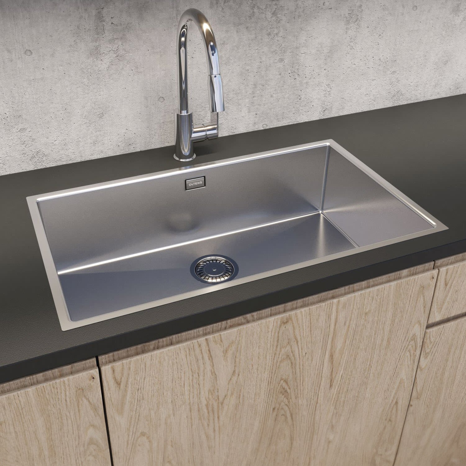 OLTENS Stalvask Stainless Steel Sink 76 x 44 cm