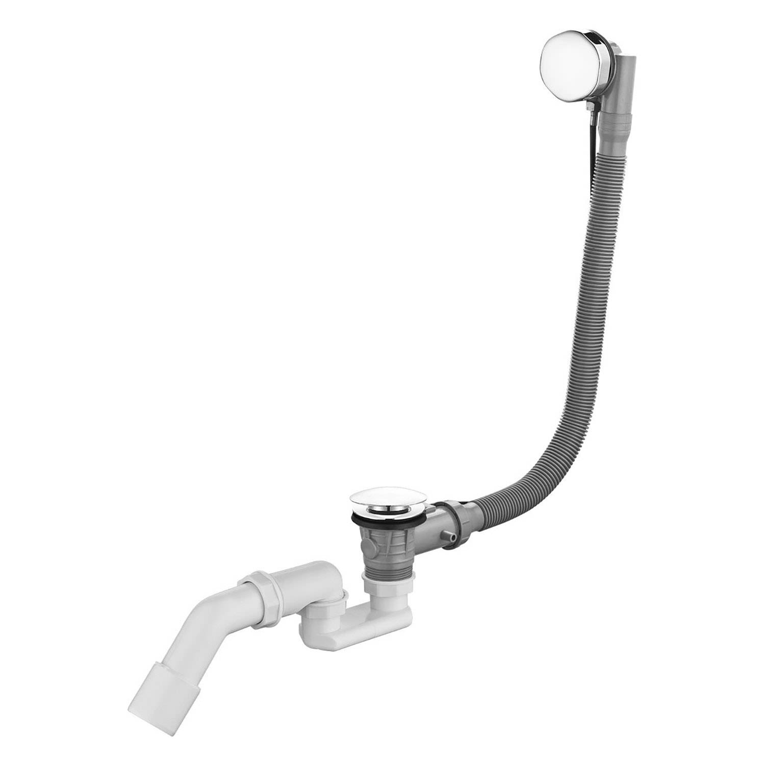 OLTENS Oster automatischer Badewannensiphon mit Drehknopf, Badewannen, verchromt 03001100