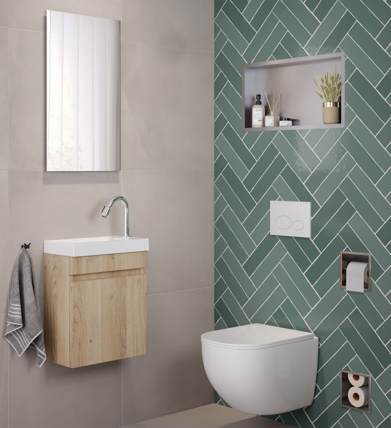 pianura Stella Bathroom Furniture Set 40.5 cm with Mirror 3