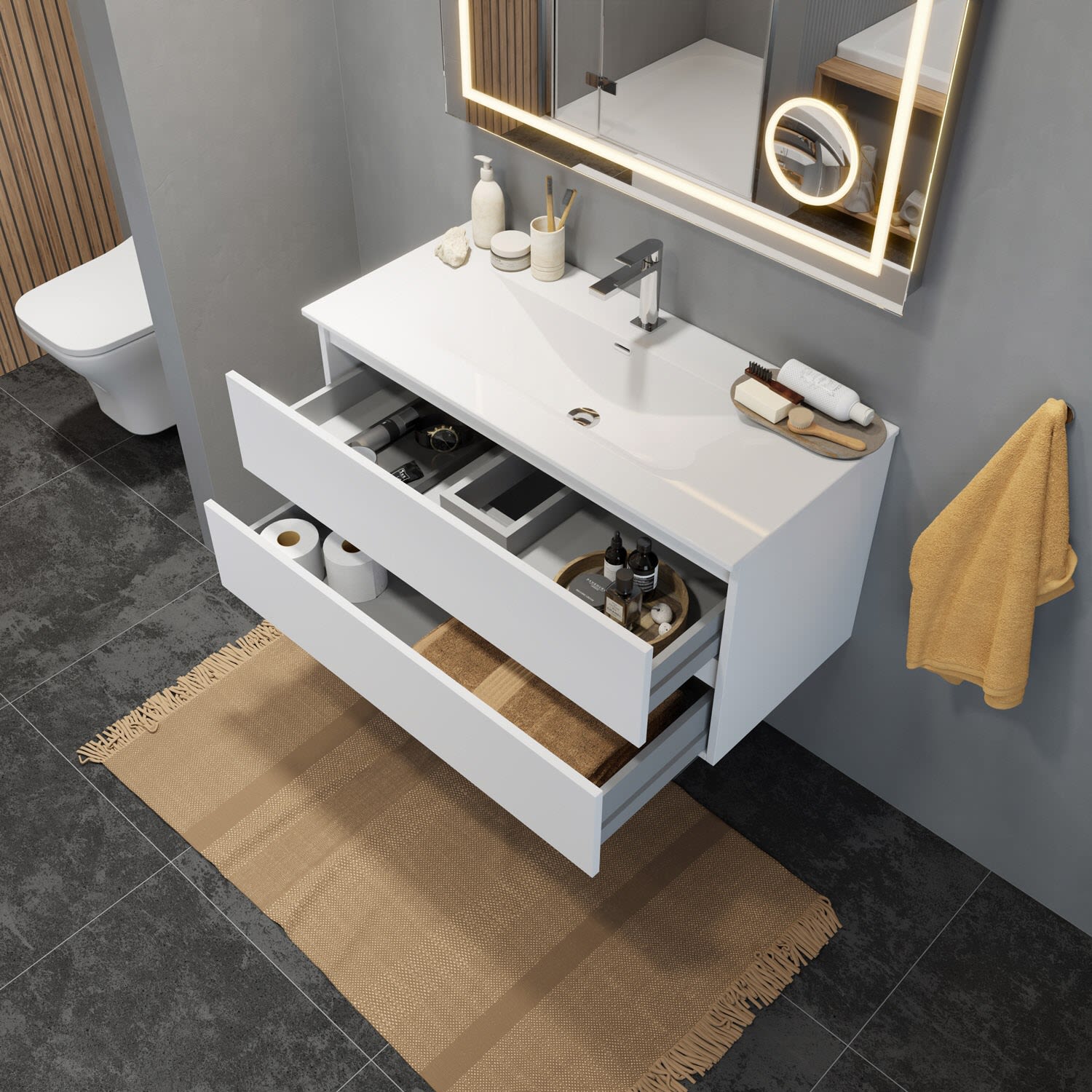 pianura Stella Waschtisch mit Unterschrank 82 cm 7