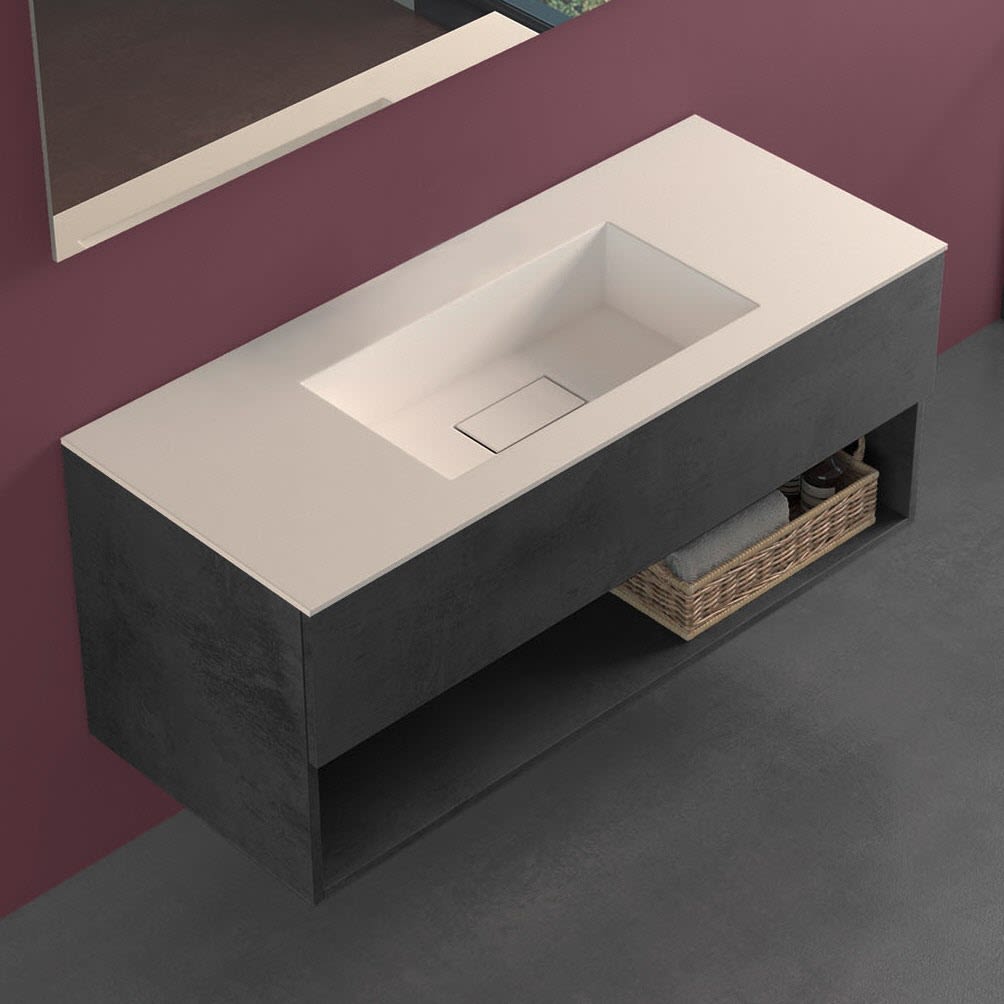 progettobagno Evo 54 Lago Uno Waschtisch mit Unterschrank  120 cm ohne Hahnloch