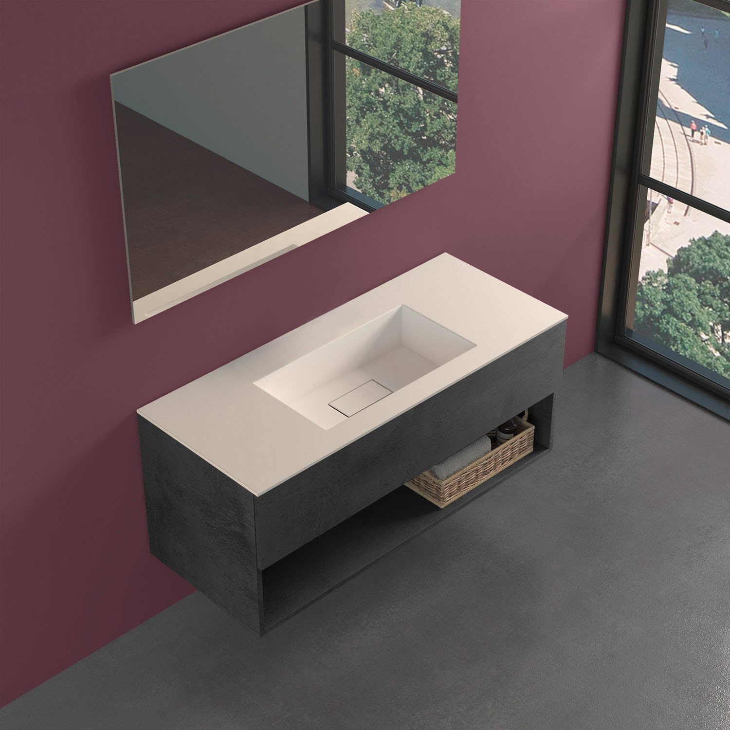 progettobagno Evo 54 Lago Uno Waschtisch mit Unterschrank  120 cm ohne Hahnloch 2