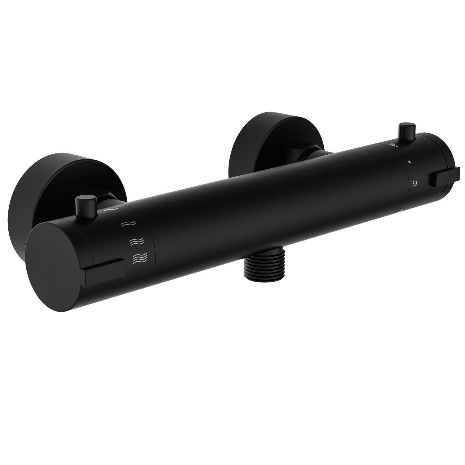 Schütte LONDON Duscharmatur mit Thermostat, Aufputz 52466, Badarmaturen, schwarz matt