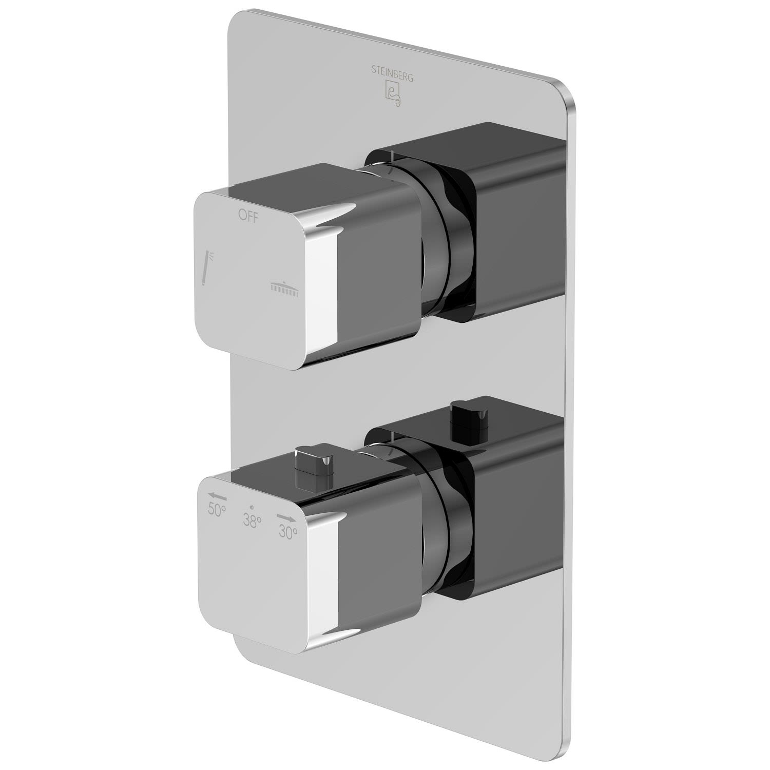 Steinberg Serie 230 Fertigmontageset zu Unterputzthermostat mit 2-Wege Umsteller 230.4133 3, Badarmaturen, chrom 230 4133 3