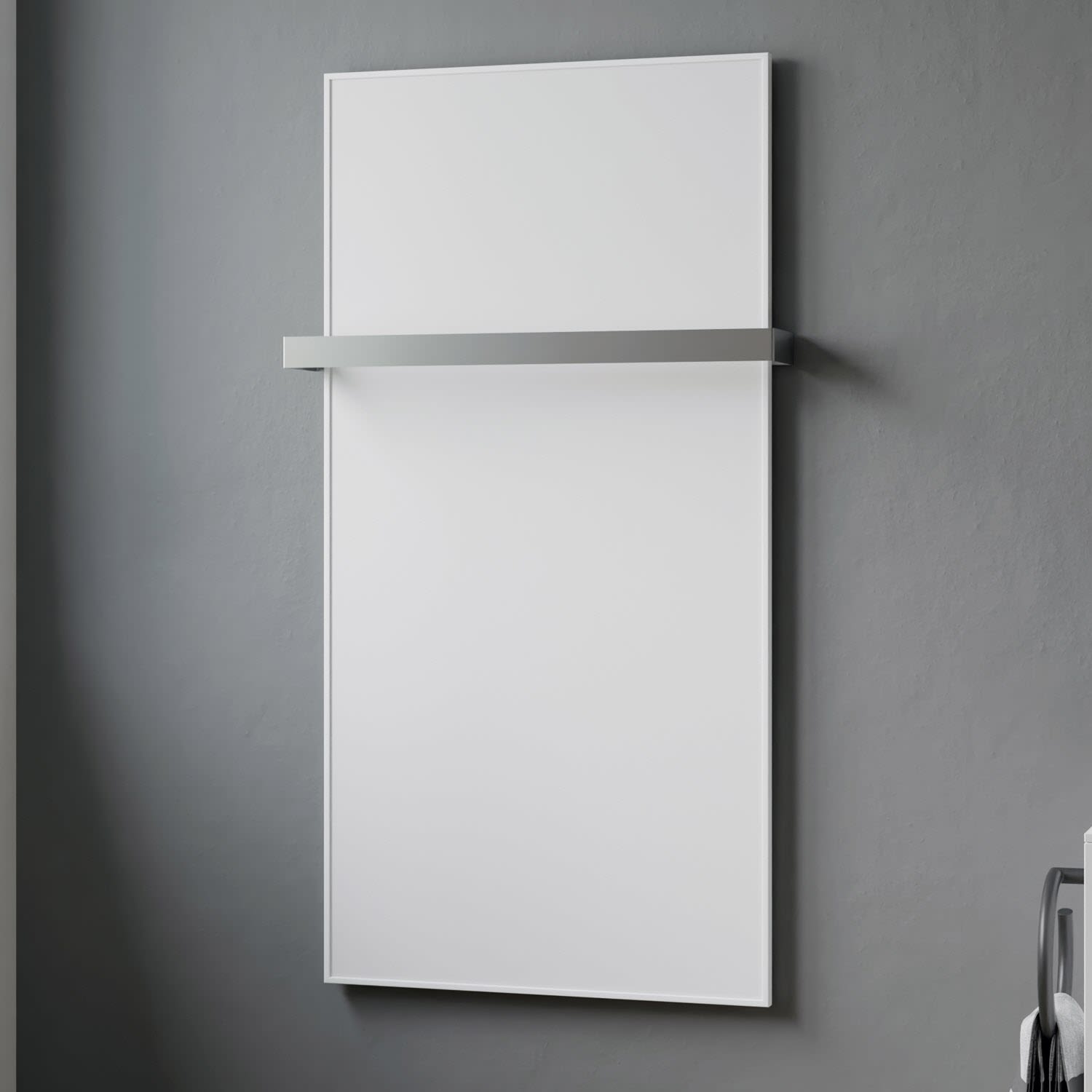 Sturotec Bath 7 E Infrarot-Badheizkörper 60 x 90 cm mit Handtuchhalter, Heizung, weiß STUB7ES-600-900