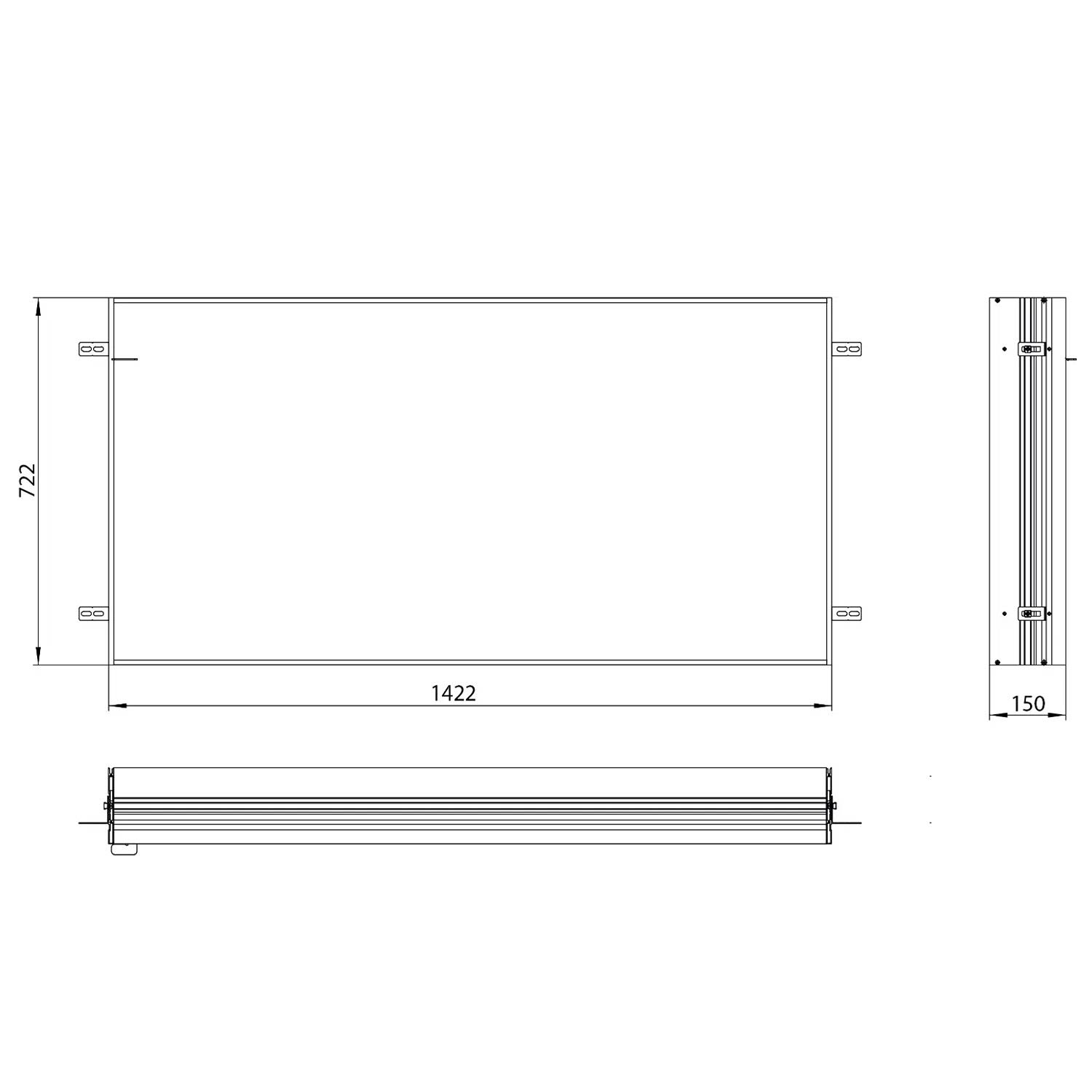 Universal Einbaurahmen für Unterputz-Lichtspiegelschrank Kronenbach / Alluvion, 140 cm 2