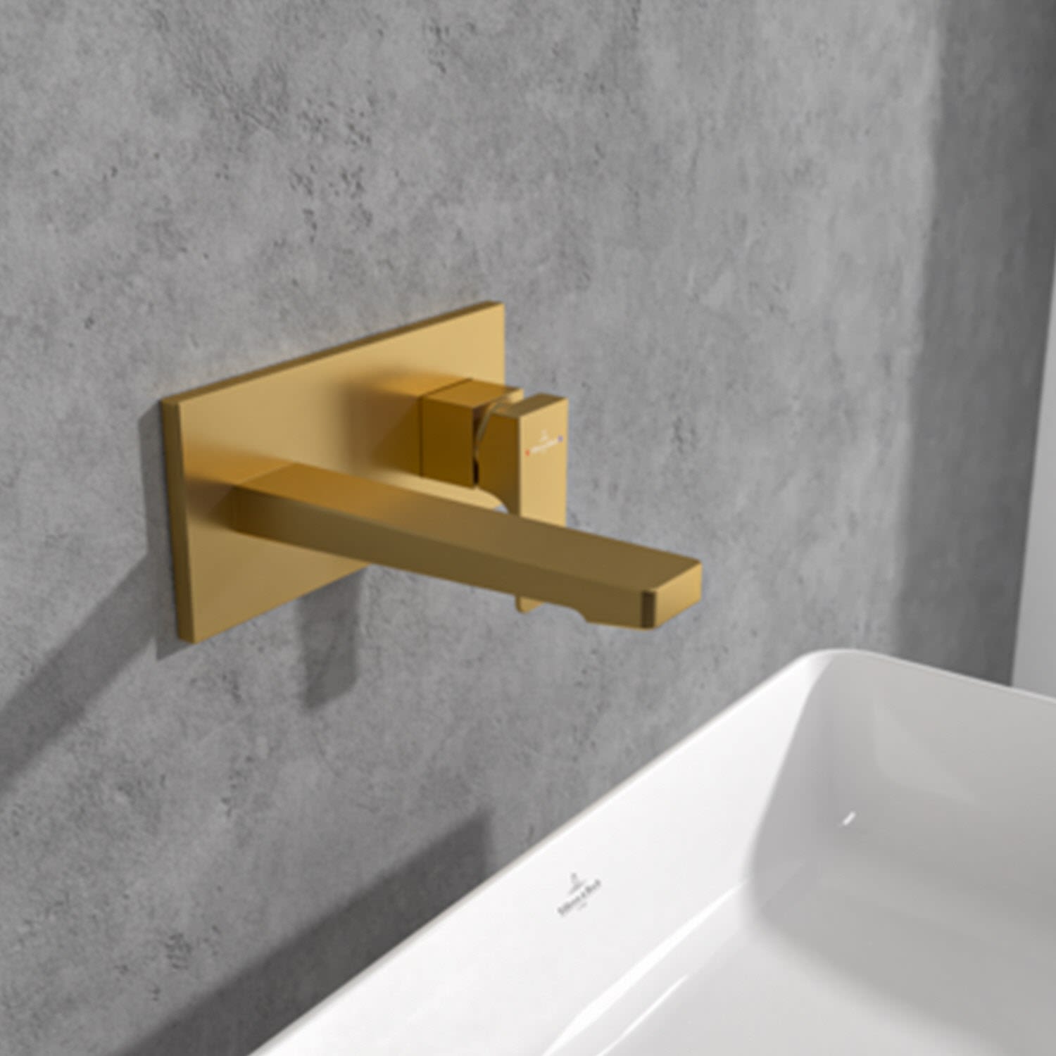 Villeroy & Boch Architectura Square Einhebel-Waschtischarmatur, Badarmaturen, brushed gold TVW12500300076