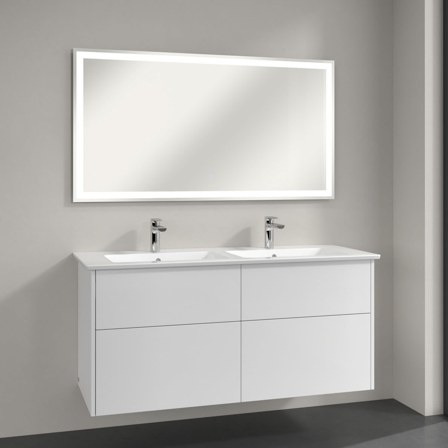 Villeroy & Boch Finero Badspiegel mit umlaufendem LED-Lichtband in den Maßen 130 x 70 cm 3