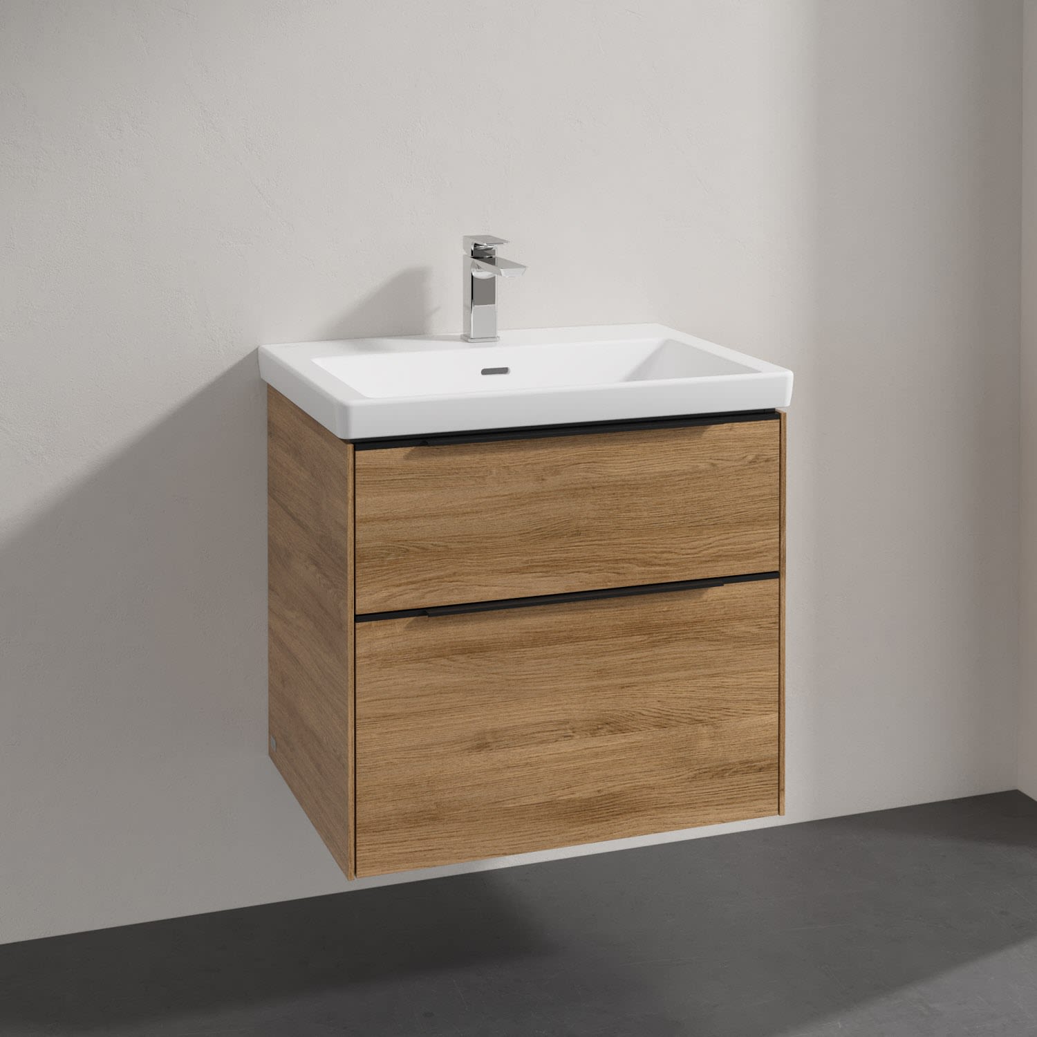 Villeroy & Boch Subway 3.0 Badmöbel-Set 65 cm, Griff volcano black, 2 Auszüge, Badmöbel, C57601RH4A7065RW-Set