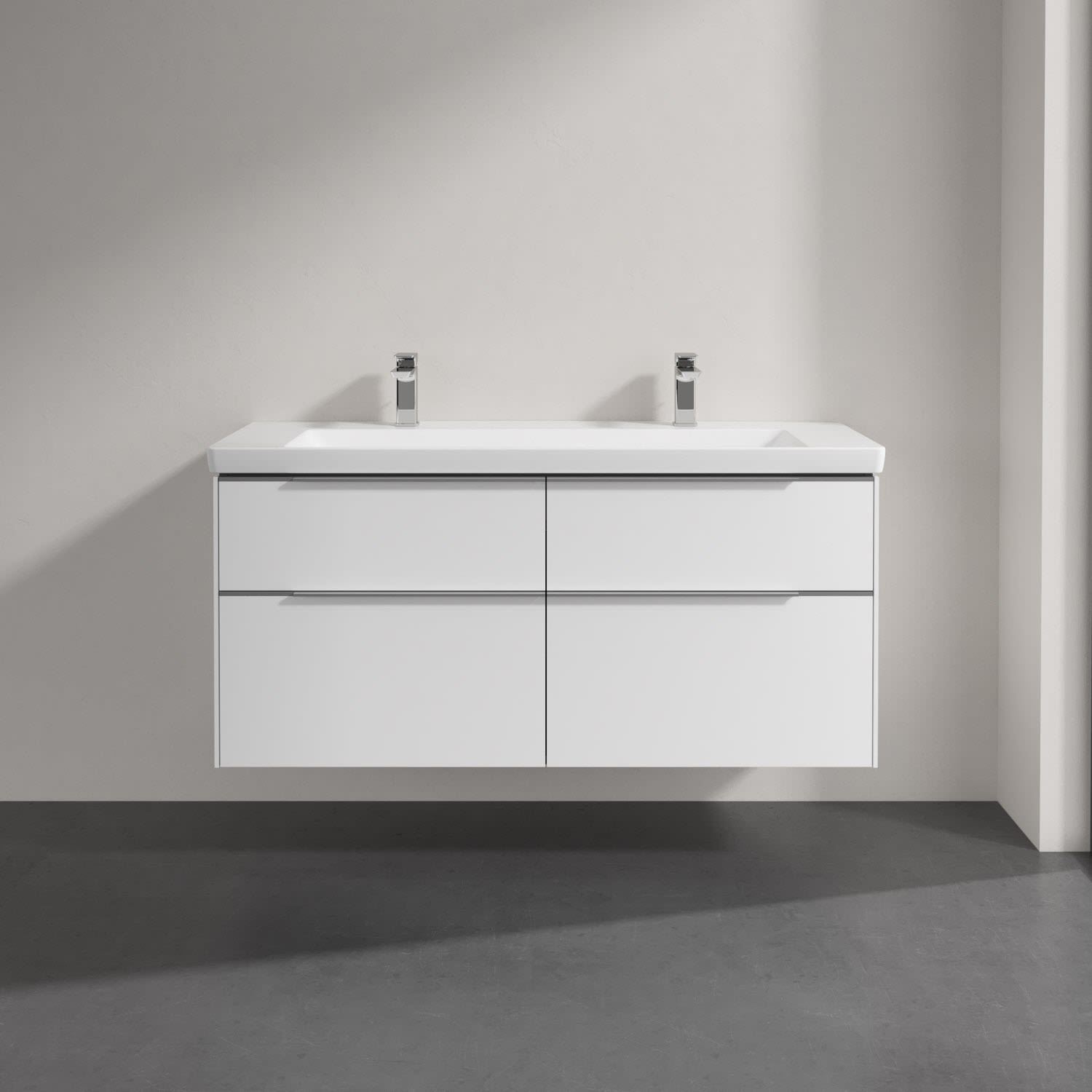 Villeroy & Boch Subway 3.0 Badmöbel-Set 130 cm, 4 Auszüge, WT für 2 Armaturen 8