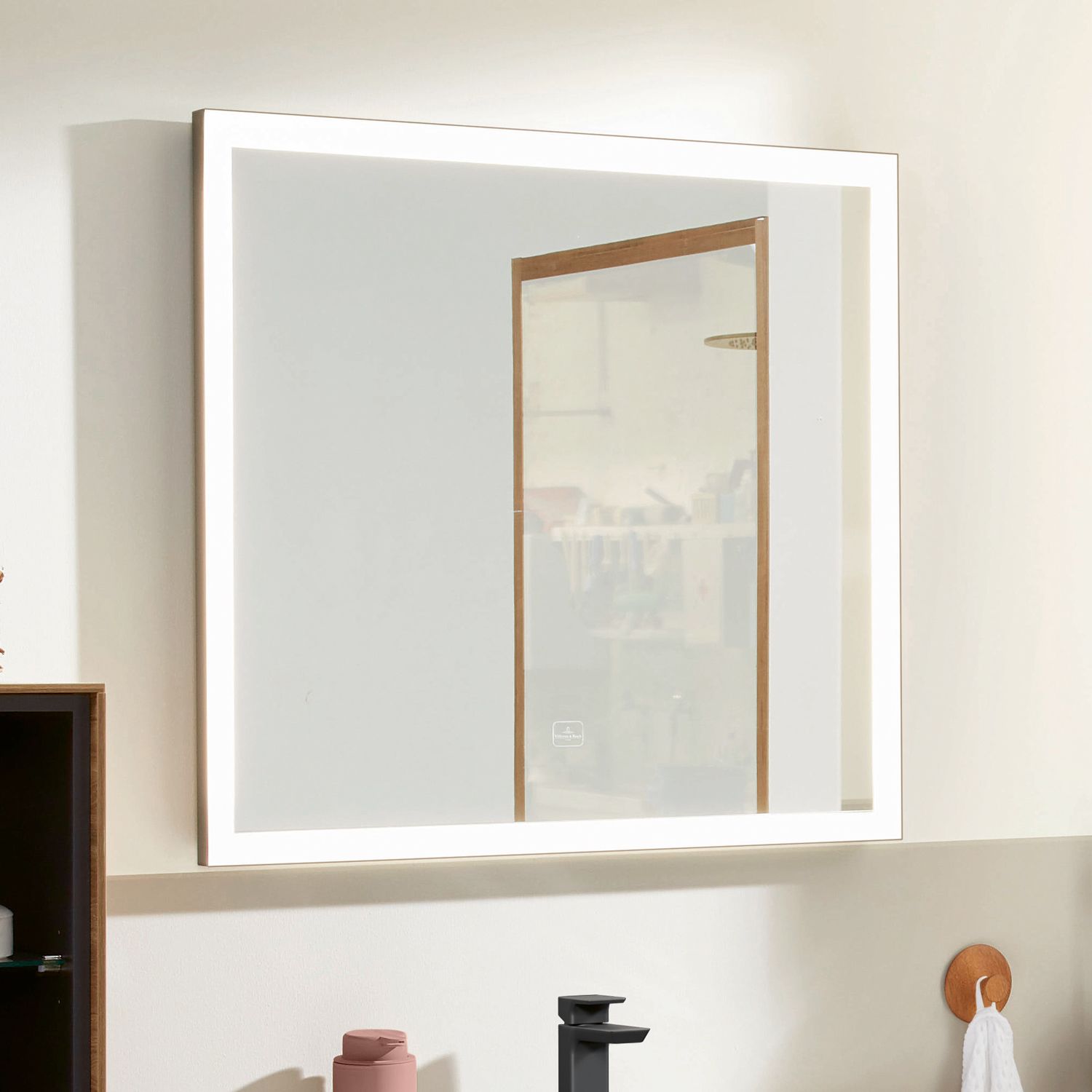 Villeroy & Boch Subway 3.0 Badspiegel 80x75 cm mit LED, Spiegel, weiß matt A4638000