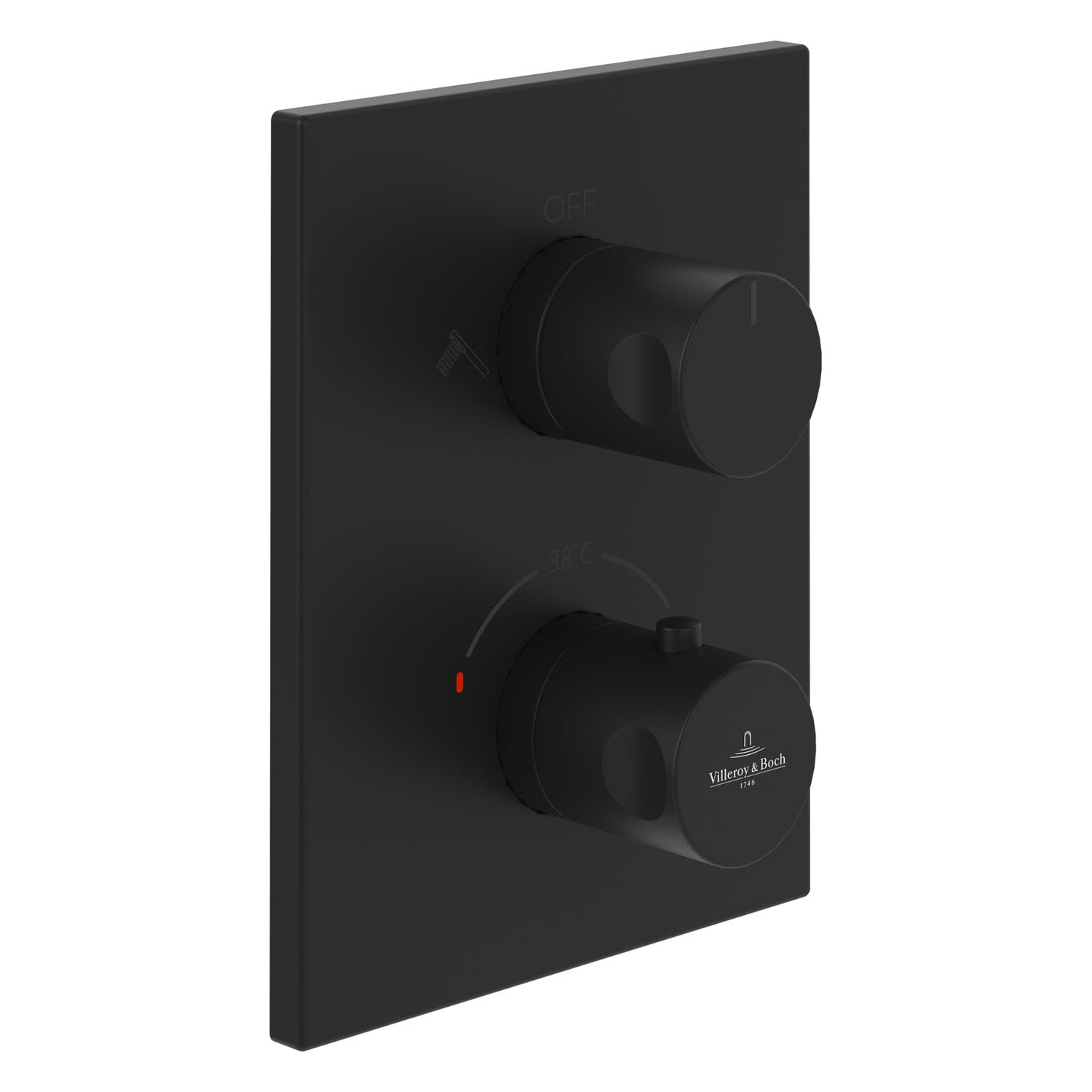 Villeroy & Boch Universal Taps & Fittings Unterputz-Thermostat mit Zweiwege-Mengenregulierung, Badarmaturen, matt black TVD000653000K5