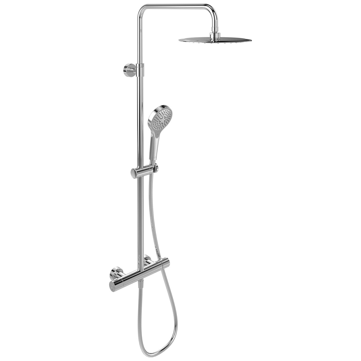 Villeroy & Boch Verve Showers Duschsystem mit drei Funktionen für Wandmontage, Badarmaturen, chrom TVS10900500061