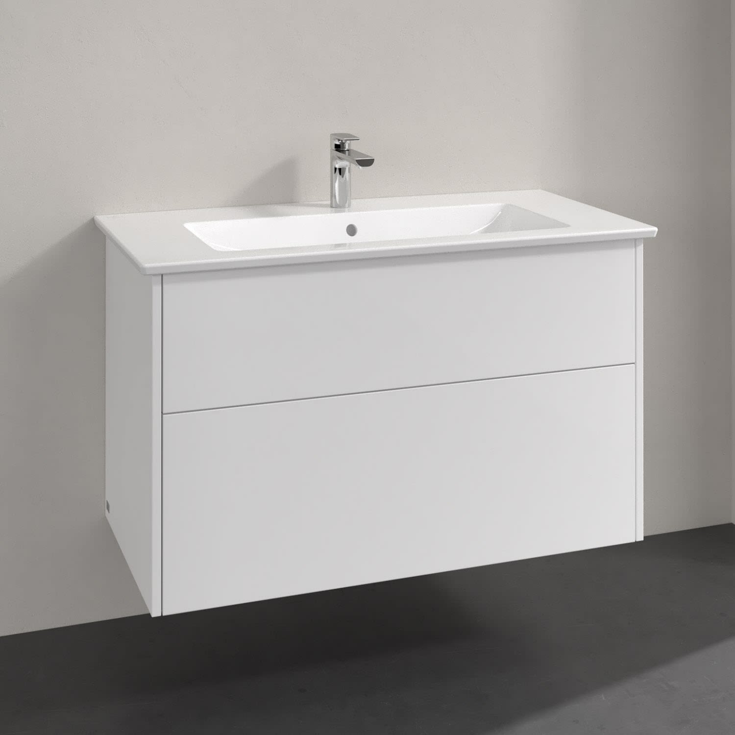 Villeroy & Boch Finero Waschtischunterschrank 100 cm mit Waschtisch, 2 Auszüge S00503DHR1, Badmöbel,