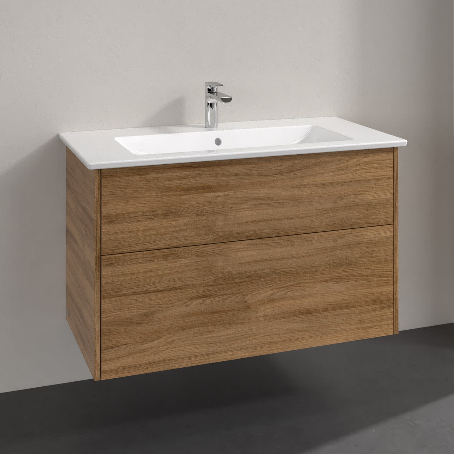 Villeroy & Boch Finero Waschtischunterschrank 100 cm mit Waschtisch, 2 Auszüge S00503DHR1, Badmöbel, S00503RHR1