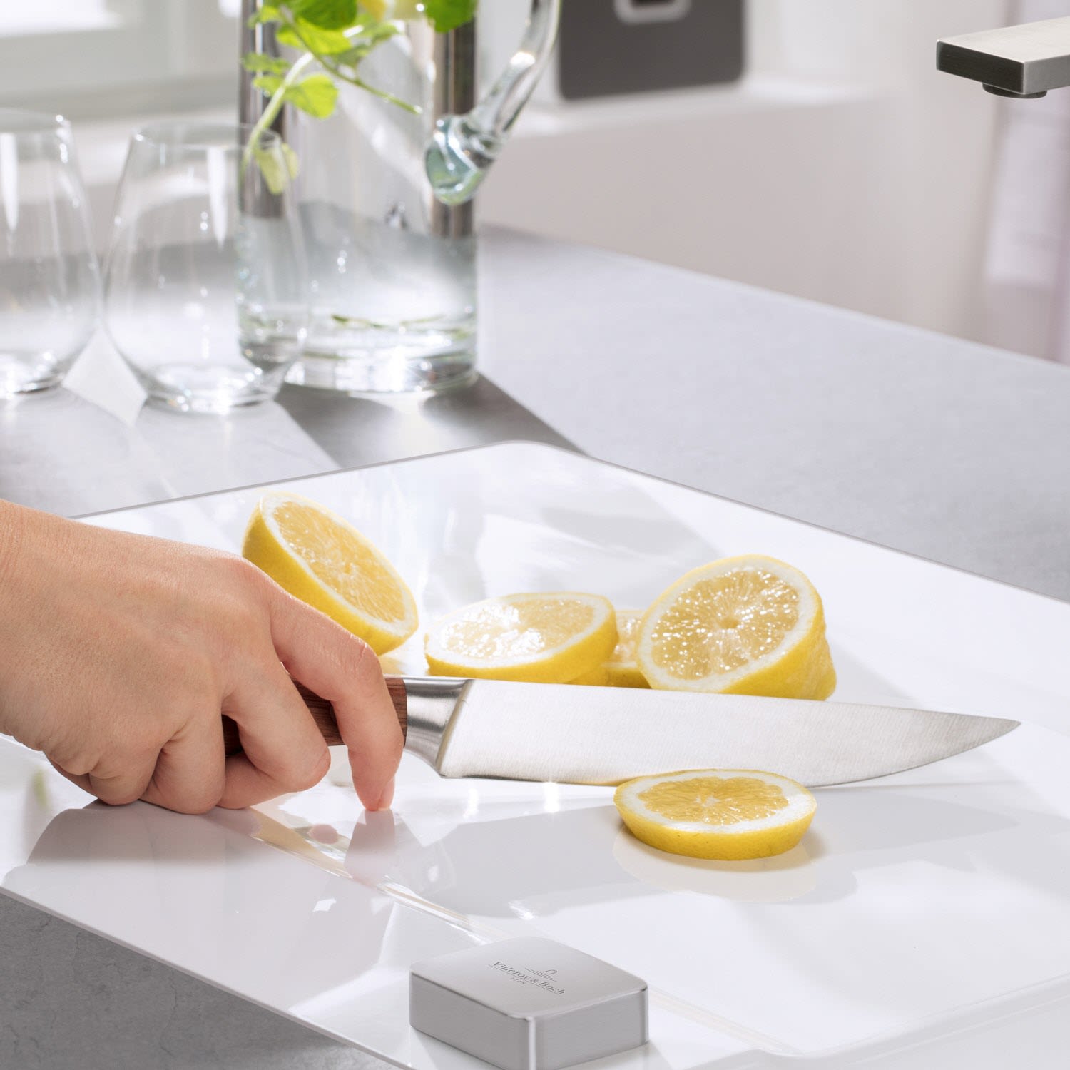 Villeroy und Boch Évier encastrable Villeroy et Boch Subway Style 60 336201RW vasque à gauche, garniture de vidange avec commande manuelle, 1000 x 510 mm, Stone White 3