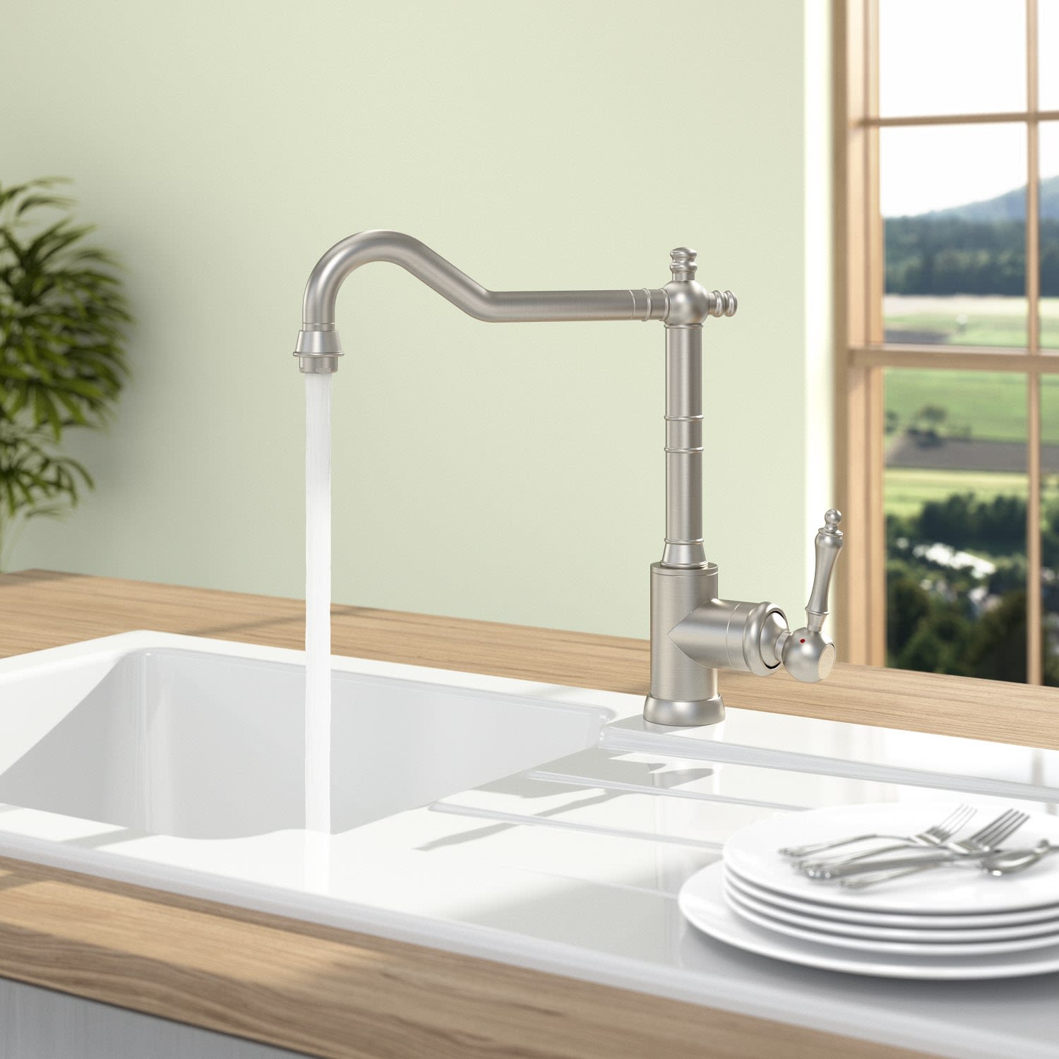 Villeroy und Boch Avia 2.0 cuisine Villeroy et Boch match1 924000LC 11,2 l/min, Inox raccordement flexibles, match2 solide 4