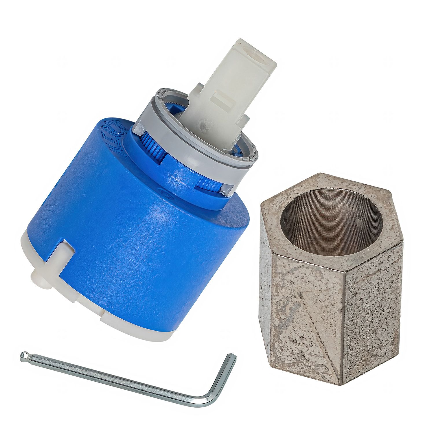 Vola Keramikkartusche mit Kunststoffvierkant VR1277K, Ersatzteile, blau