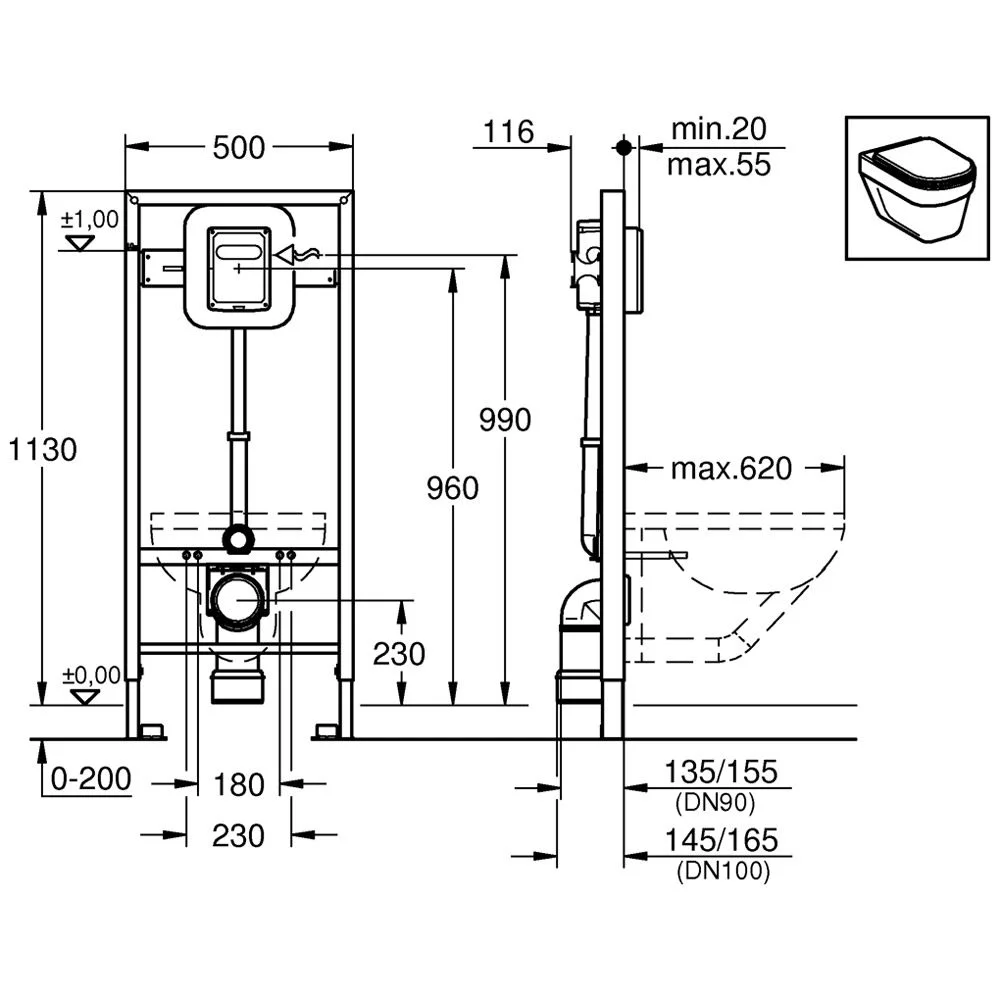 GROHE Rapid SL für Wand-WC Druckspüler 6-9 l Bild 2