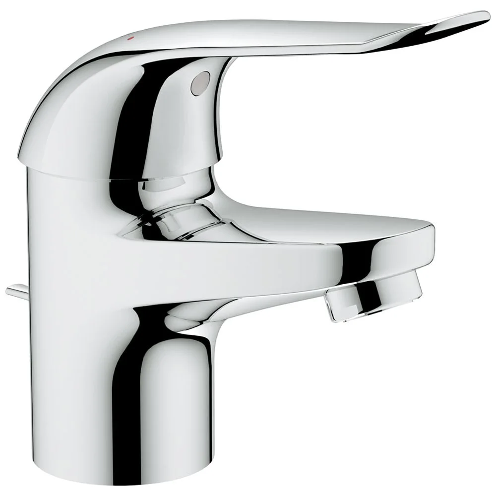 Chromowana bateria umywalkowa z widokiem z przodu, Grohe