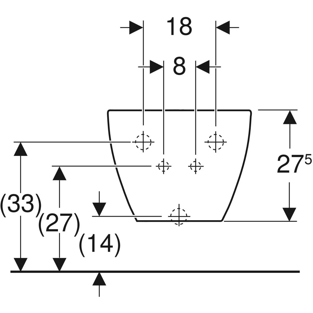 Geberit Acanto Wandbidet geschlossene Form Bild 3