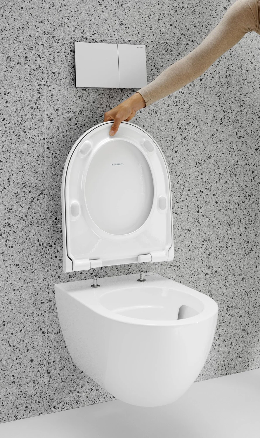 Geberit Acanto Set Wand-WC Tiefspüler, geschlossene Form, TurboFlush, mit WC-Sitz Bild 6