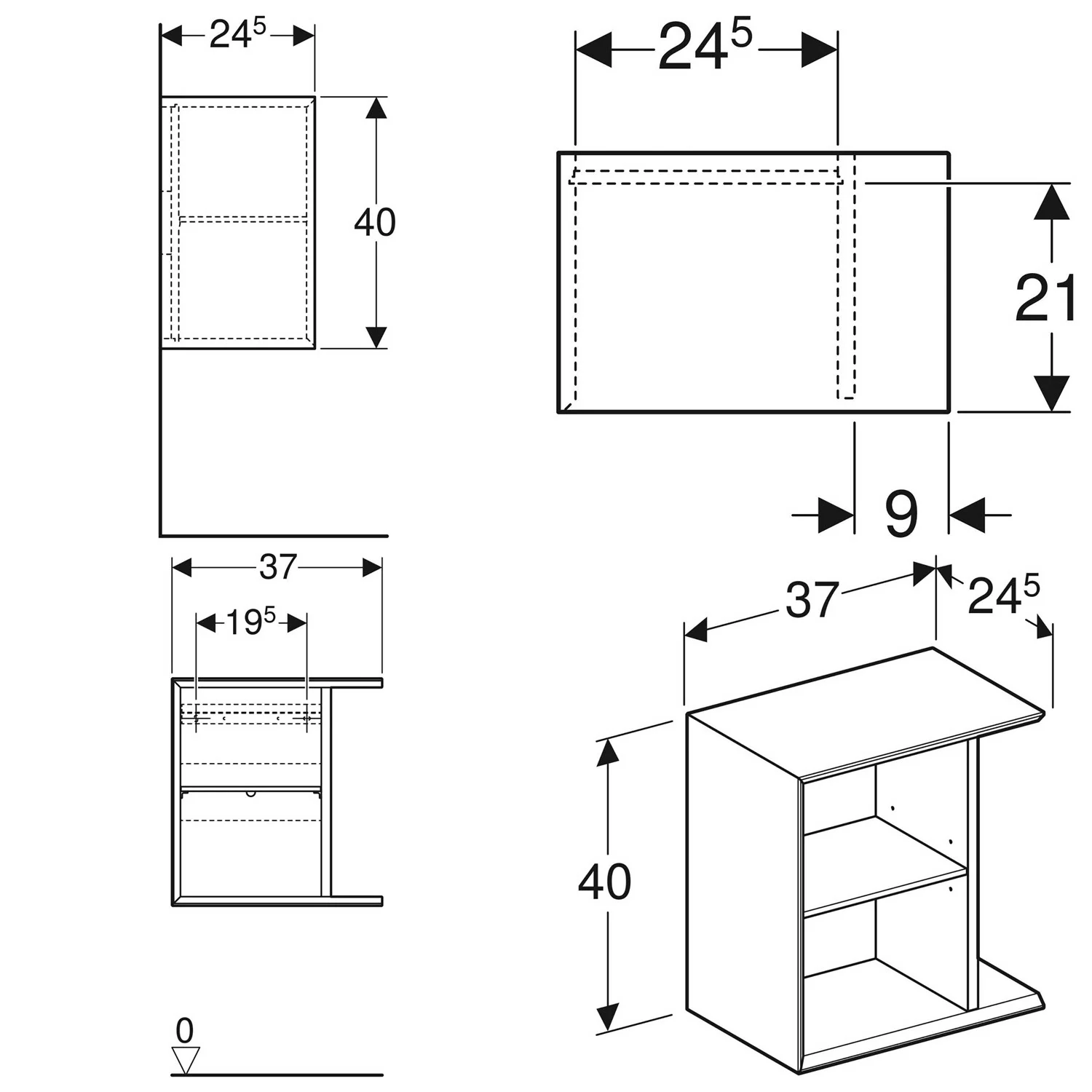 Geberit iCon Seitenelement T: 24,5 cm Bild 2