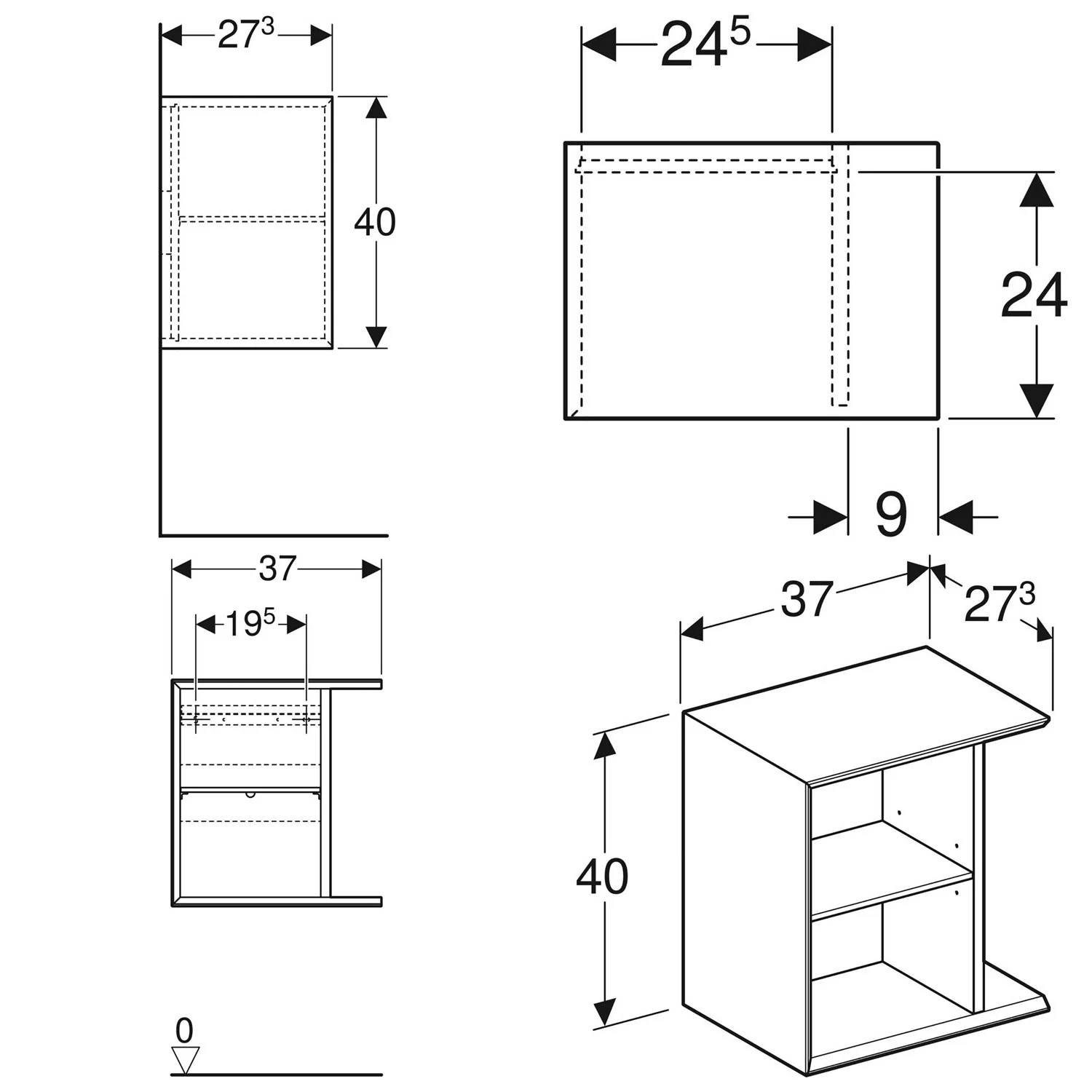 Geberit iCon Seitenelement T: 27,3 cm Bild 2