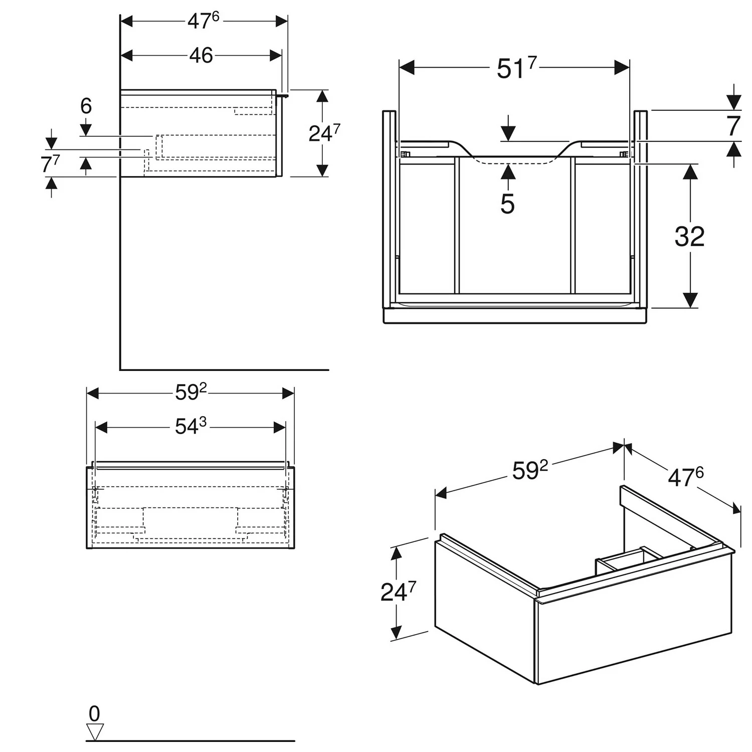 Geberit iCon Unterschrank für Waschtisch 60 cm mit einer Schublade Bild 2