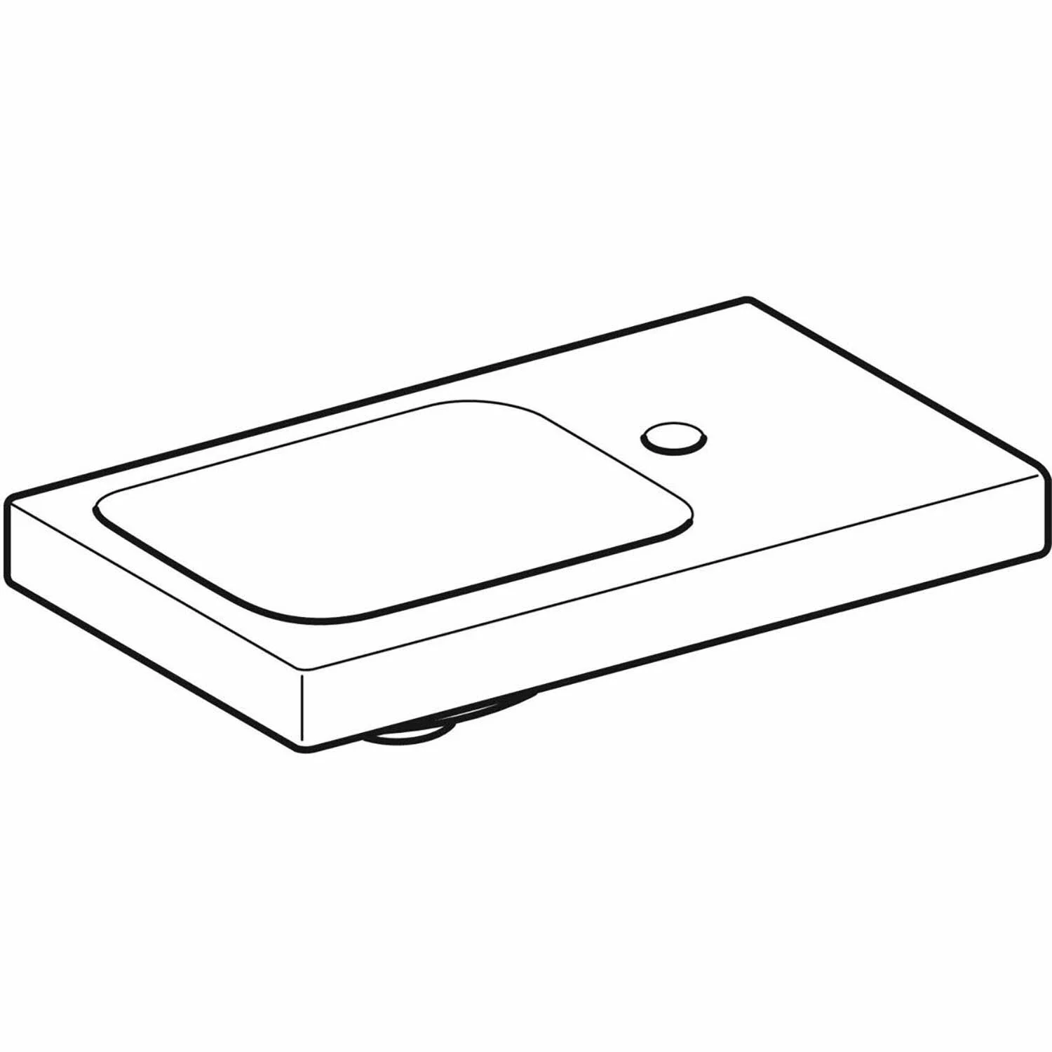 Geberit iCon Light Handwaschbecken 53 cm mit Ablagefläche, mit 1 Hahnloch rechts, ohne Überlauf Bild 2