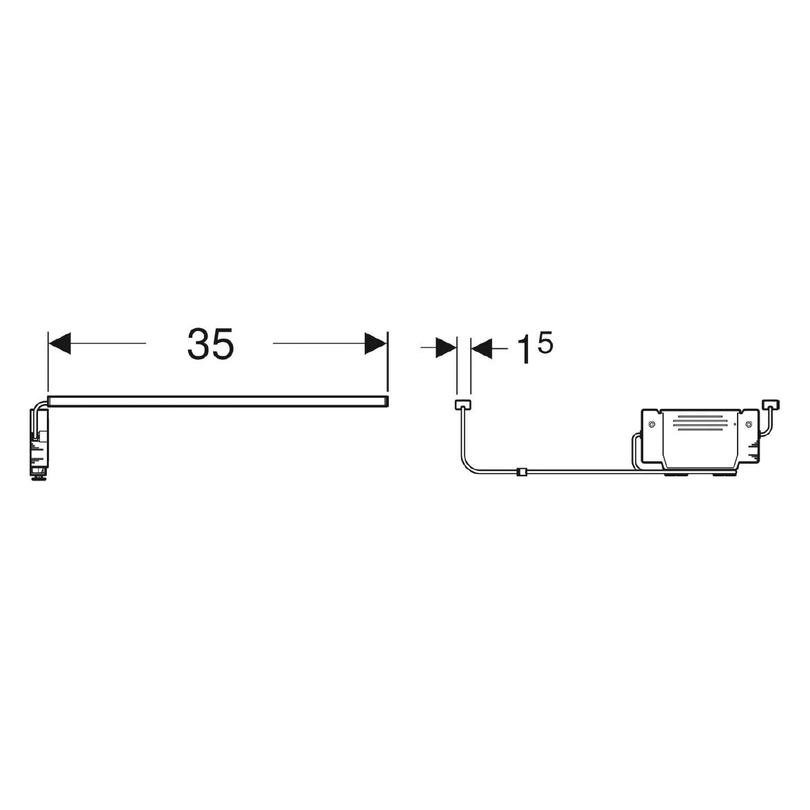 Geberit Lichtleiste für Schublade, links und rechts 35 cm Bild 3