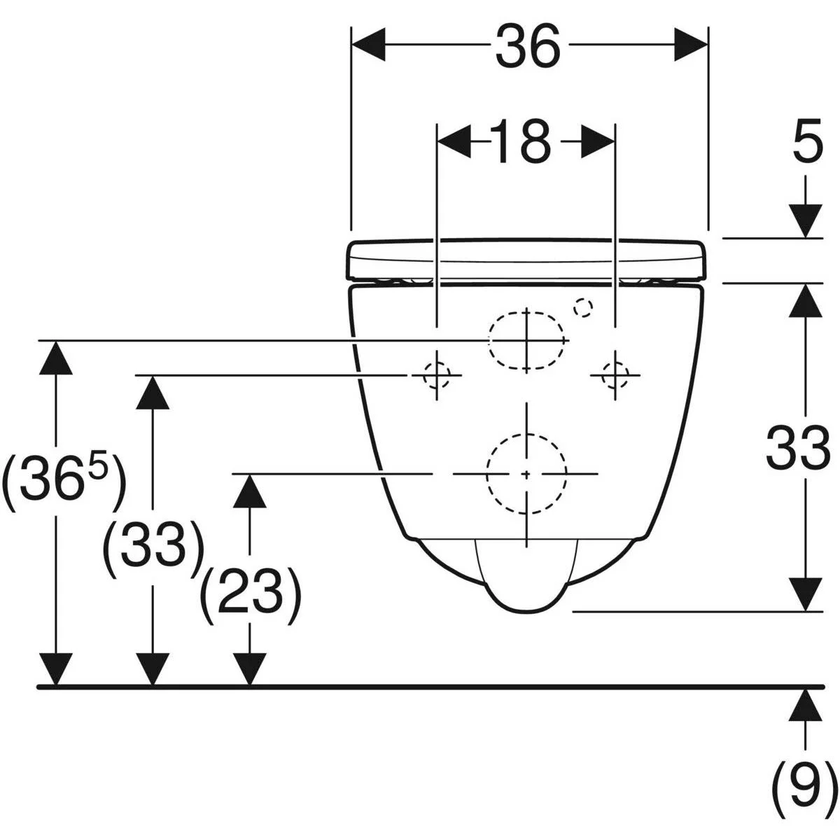 Geberit iCon Wand-WC Tiefspüler Set, verkürzte Ausladung, geschlossene Form, Rimfree, mit WC-Sitz Bild 4