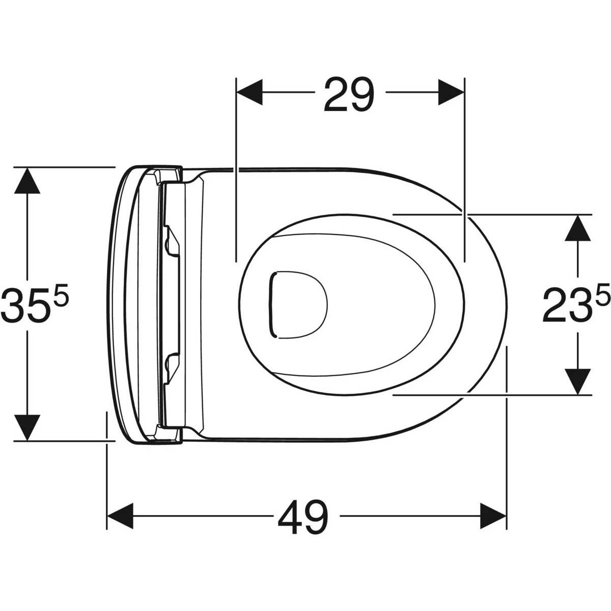 Geberit iCon Wand-WC Tiefspüler Set, verkürzte Ausladung, geschlossene Form, Rimfree, mit WC-Sitz Bild 5