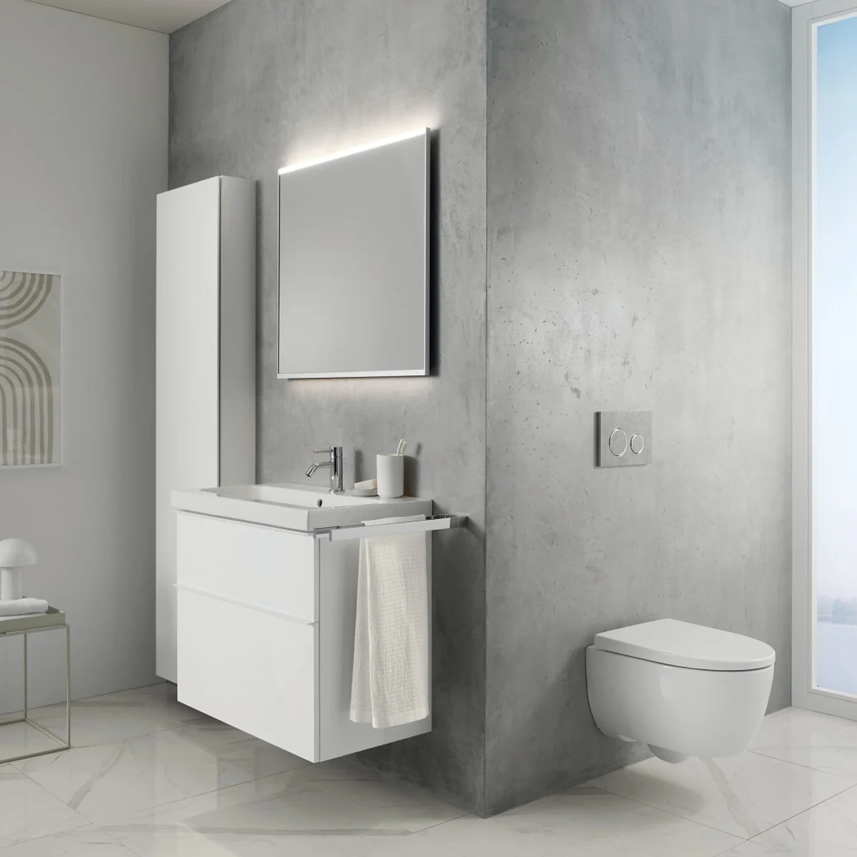 Geberit iCon Wand-WC Tiefspüler Set, verkürzte Ausladung, geschlossene Form, Rimfree, mit WC-Sitz Bild 3