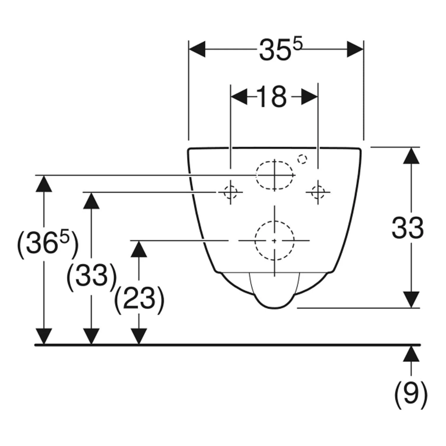 Geberit iCon Wand-WC Tiefspüler, verkürzte Ausladung, geschlossene Form, Rimfree Bild 2