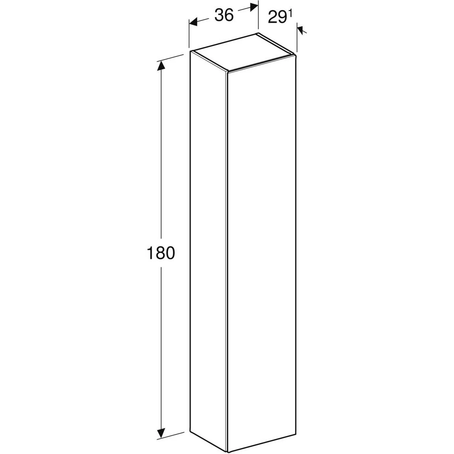Geberit Hochschrank, 1 Tür 36 x 180 cm Bild 2
