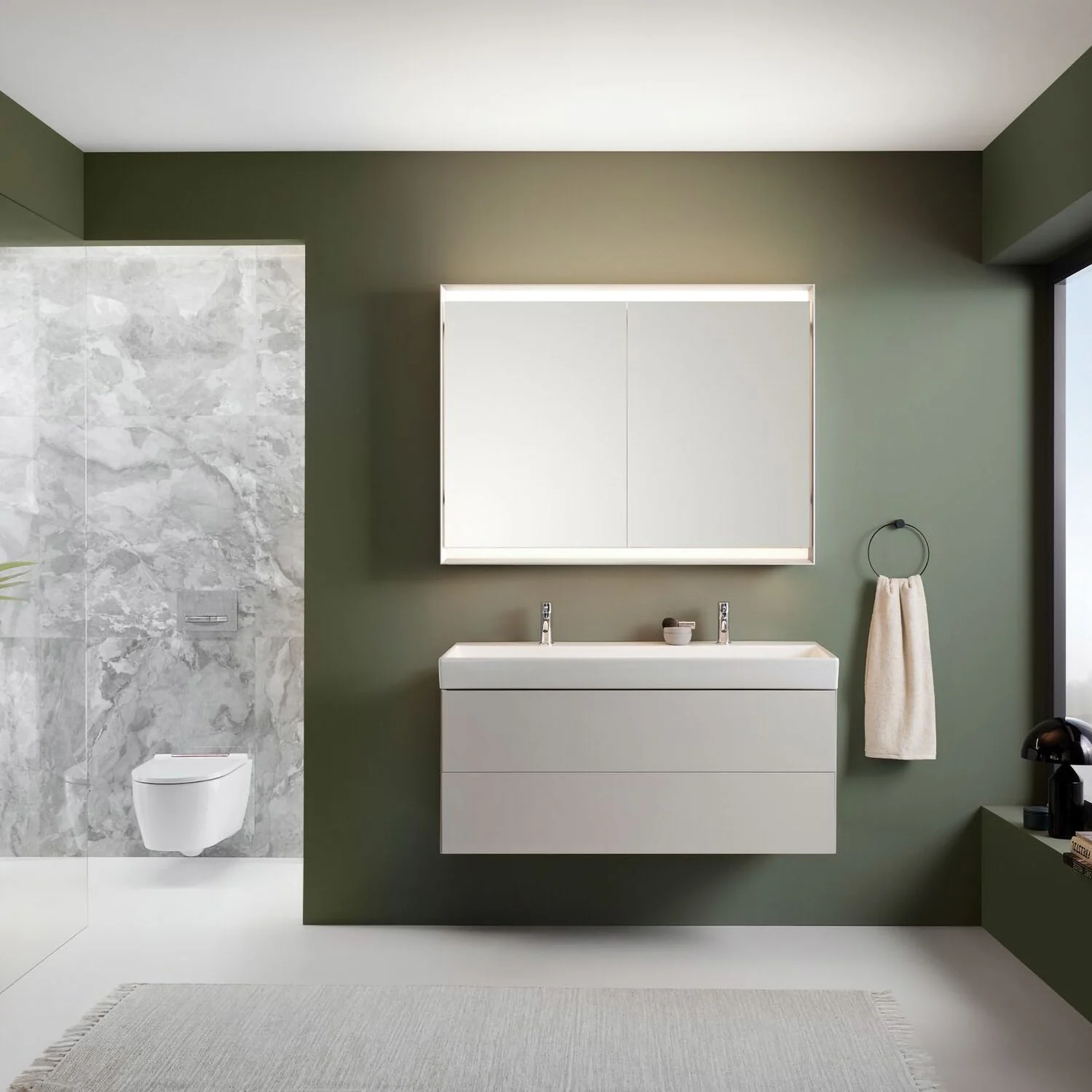 Geberit ONE Spiegelschrank, ComfortLight, 2 Türen, AP-Montage, 120 cm Bild 2