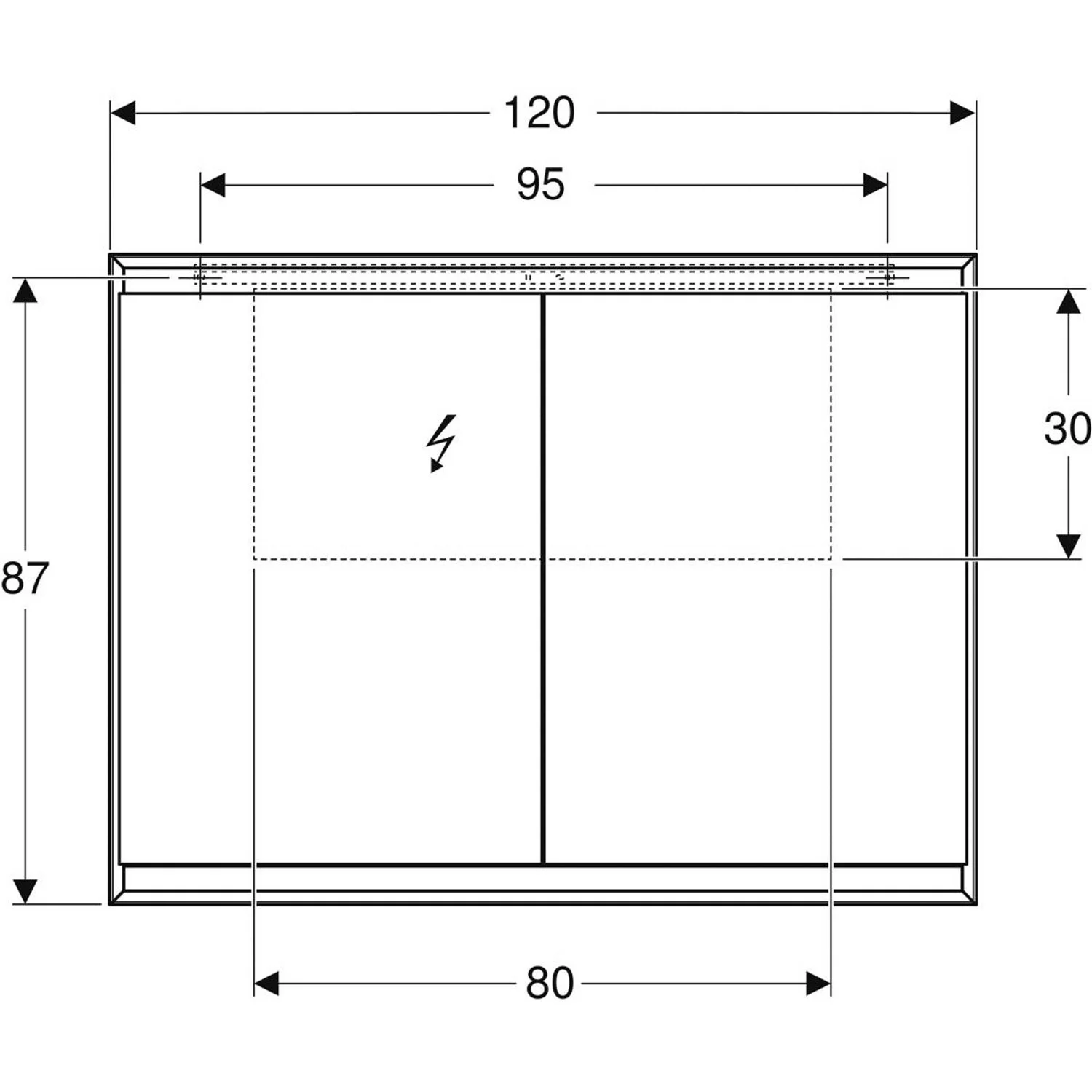 Geberit ONE Spiegelschrank, ComfortLight, 2 Türen, AP-Montage, 120 cm Bild 5