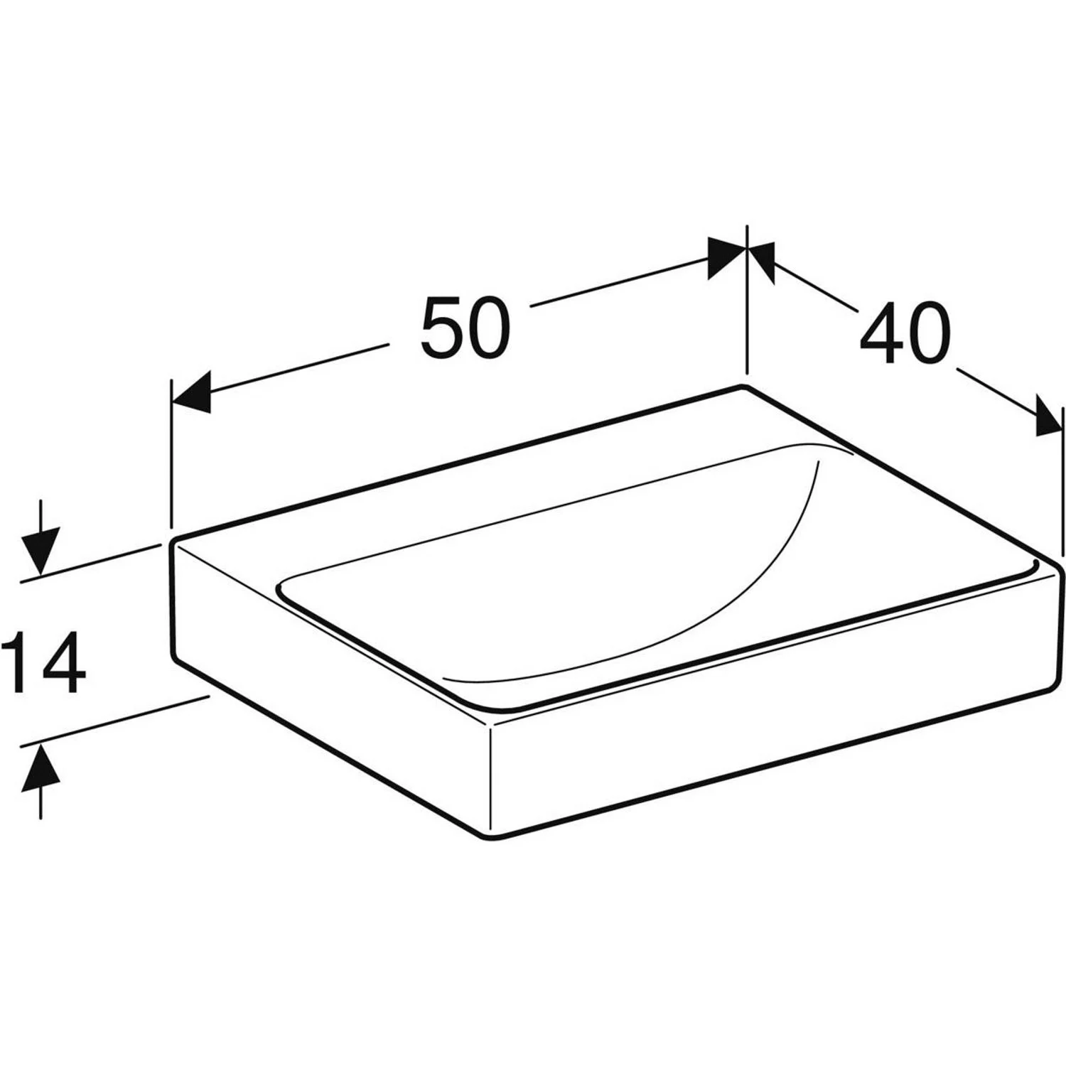 Geberit ONE Aufsatzwaschtisch, ohne Hahnloch, ohne Überlauf, Abgang vertikal Bild 5