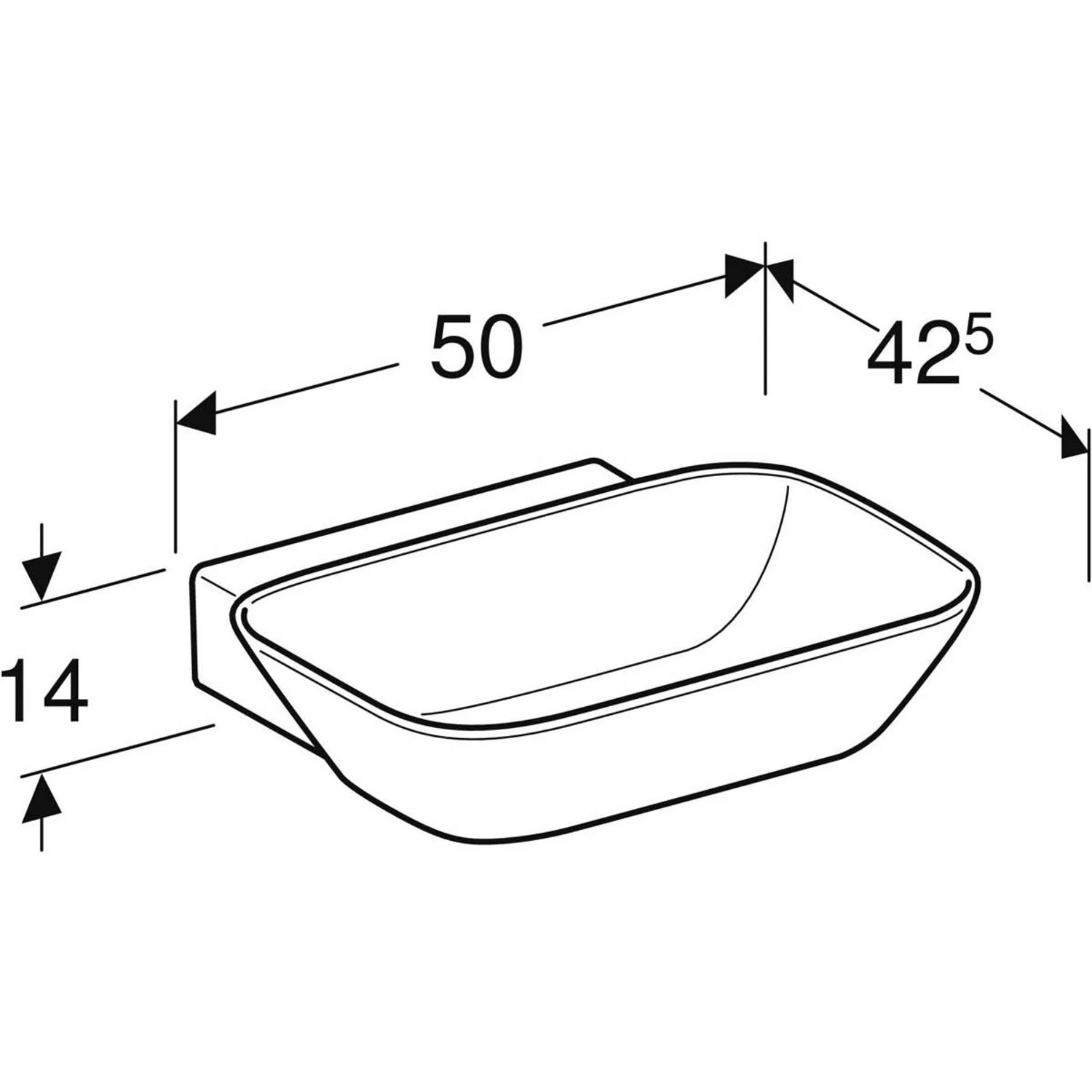 Geberit ONE Aufsatzwaschtisch Schalenform, ohne Hahnloch, ohne Überlauf, Abgang vertikal Bild 5