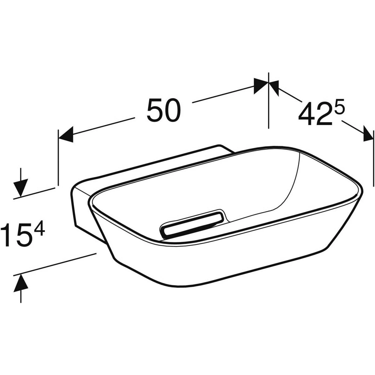 Geberit ONE Aufsatzwaschtisch Schalenform, ohne Hahnloch, ohne Überlauf, Abgang horizontal Bild 5