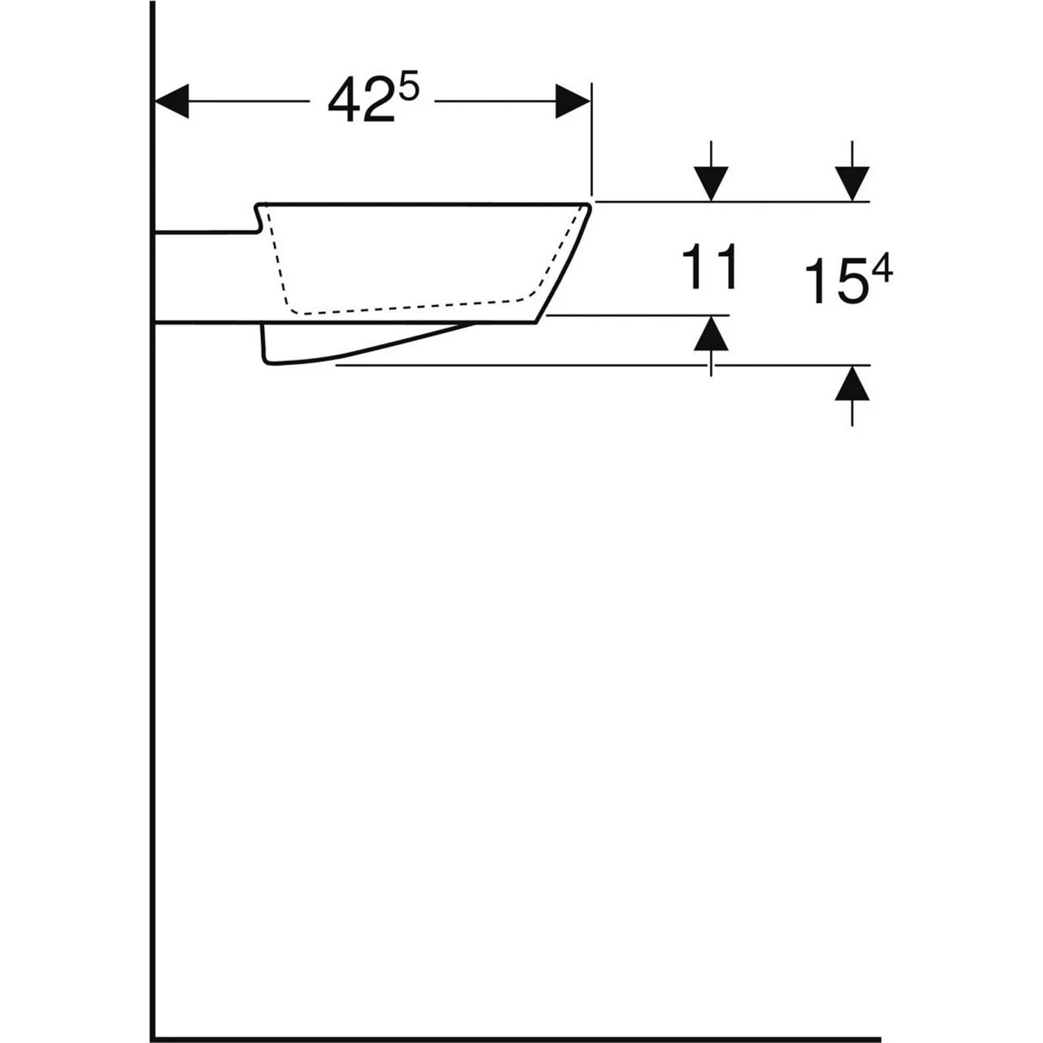 Geberit ONE Aufsatzwaschtisch Schalenform, 1 Hahnloch, ohne Überlauf, Abgang horizontal Bild 7