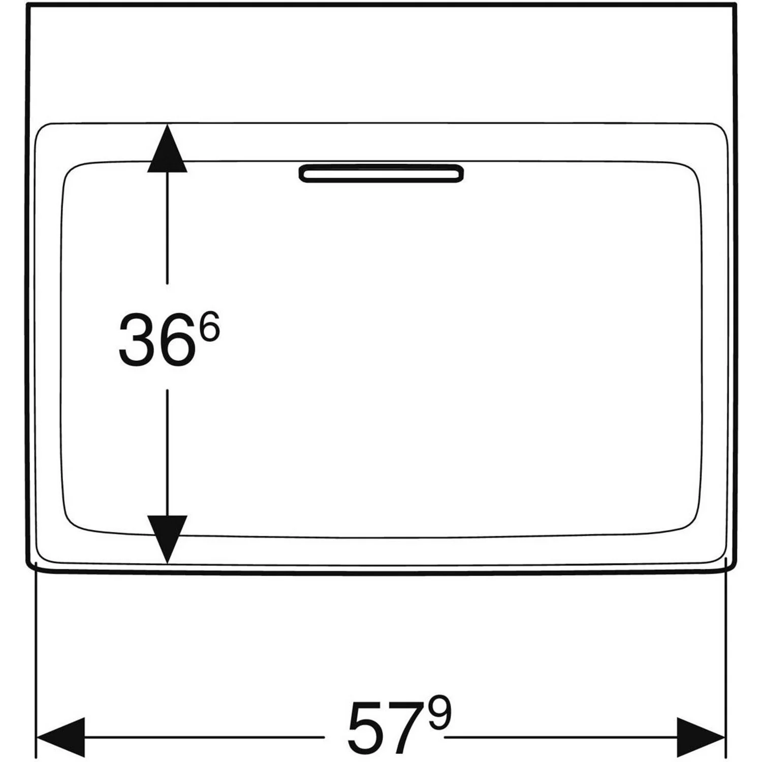 Geberit ONE Waschtisch 60 cm, Abgang horizontal, ohne Hahnloch, ohne Überlauf Bild 5