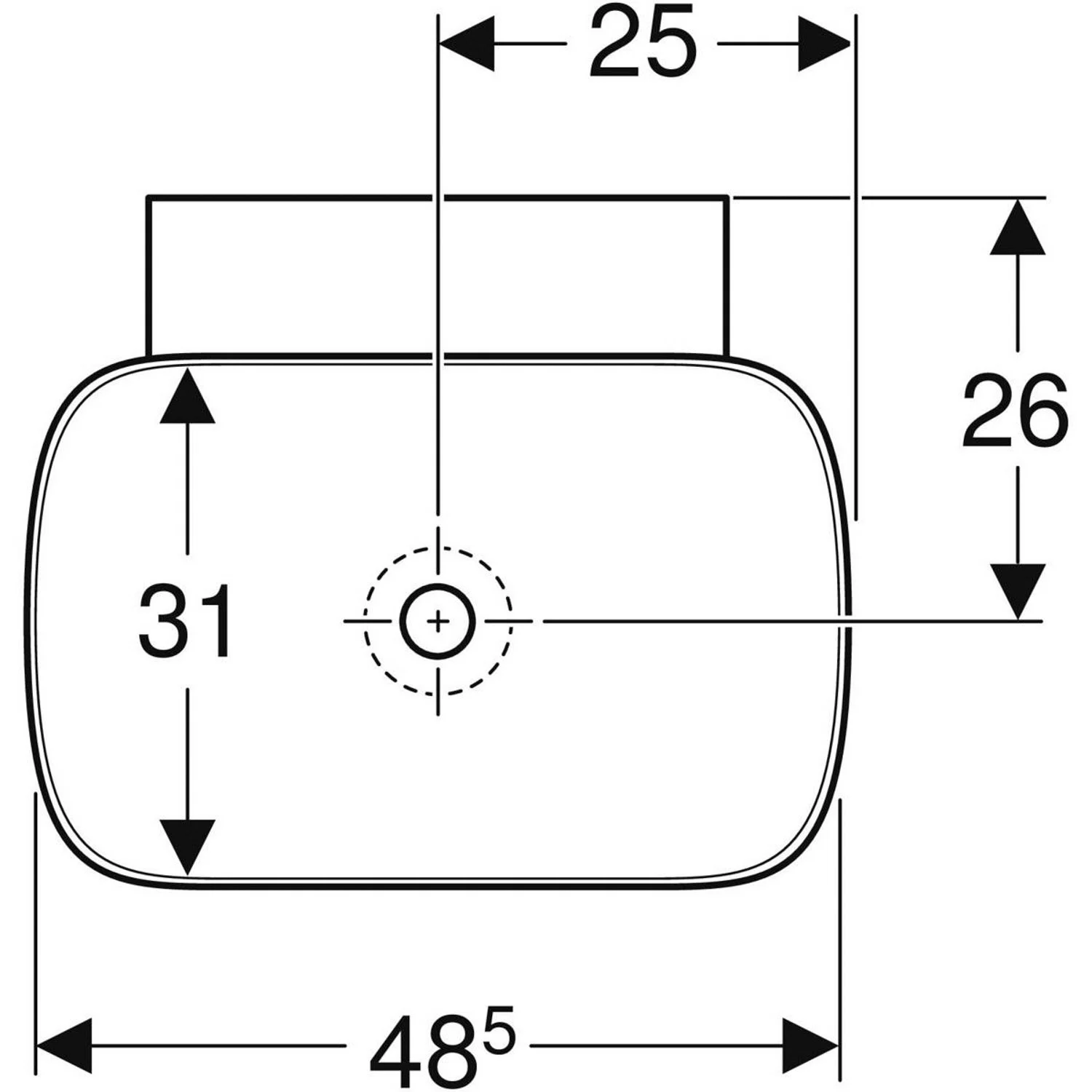 Geberit ONE Aufsatzwaschtisch Schalenform, ohne Hahnloch, ohne Überlauf, Abgang vertikal Bild 8