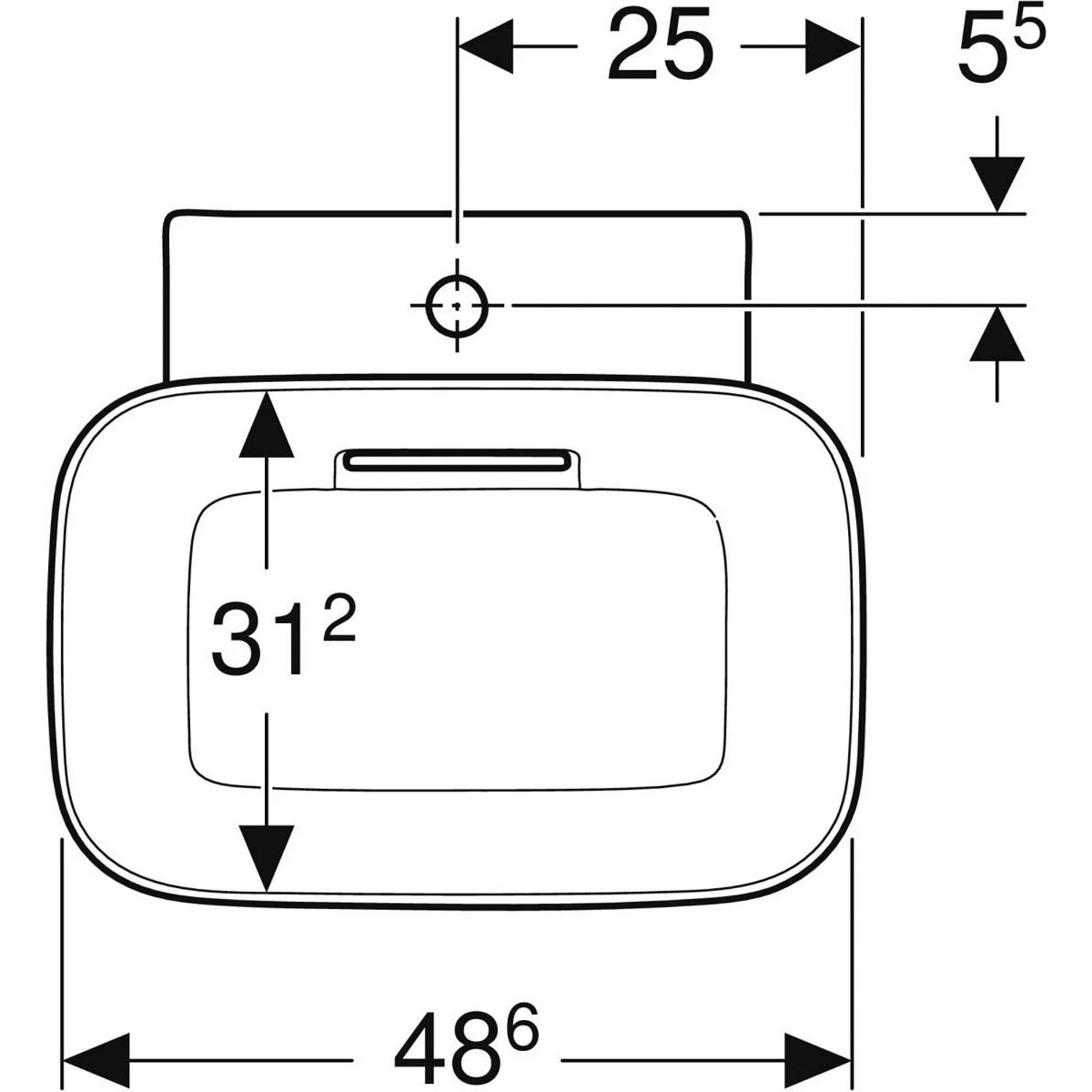 Geberit ONE Aufsatzwaschtisch Schalenform, 1 Hahnloch, ohne Überlauf, Abgang horizontal Bild 8