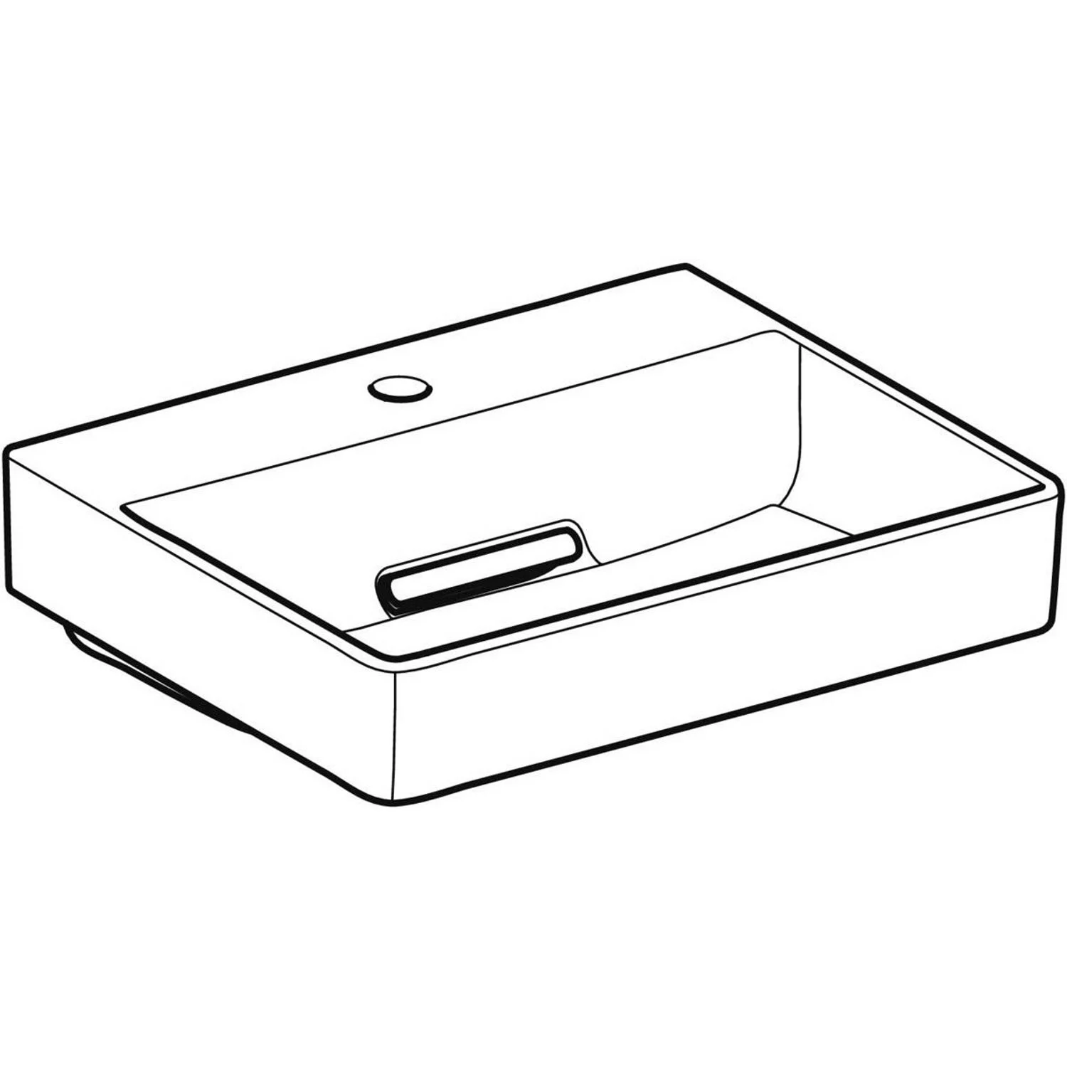 Geberit ONE Waschtisch 50 cm, Abgang horizontal, 1 Hahnloch, ohne Überlauf Bild 6