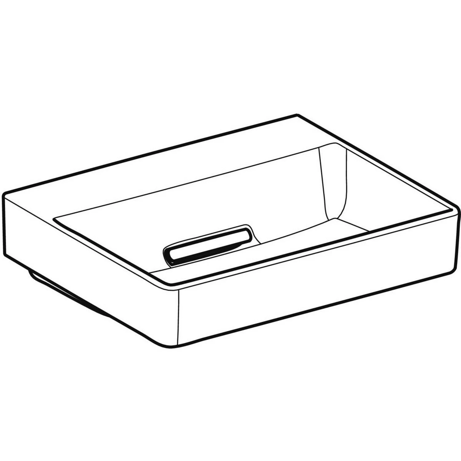 Geberit ONE Aufsatzwaschtisch, ohne Hahnloch, ohne Überlauf, Abgang horizontal Bild 9