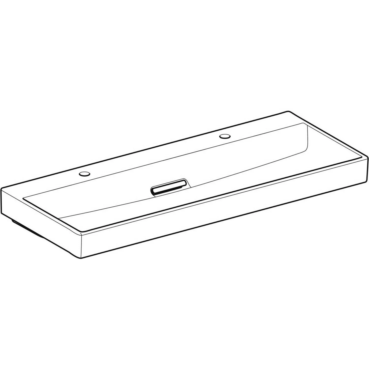 Geberit ONE Waschtisch 120 cm, Abgang horizontal, 2 Hahnlöcher, ohne Überlauf Bild 9